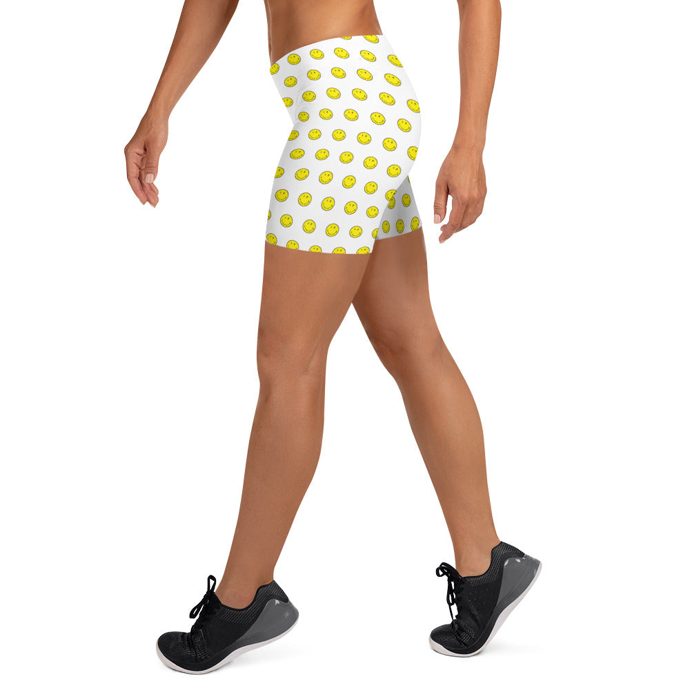 Preppy Smiley Face Running Tight Shorts for Women