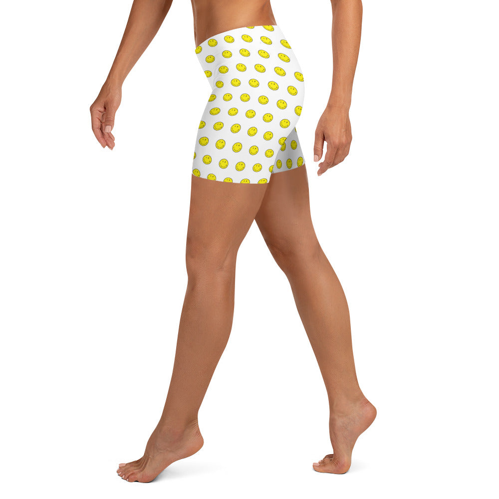 Preppy Smiley Face Running Tight Shorts for Women