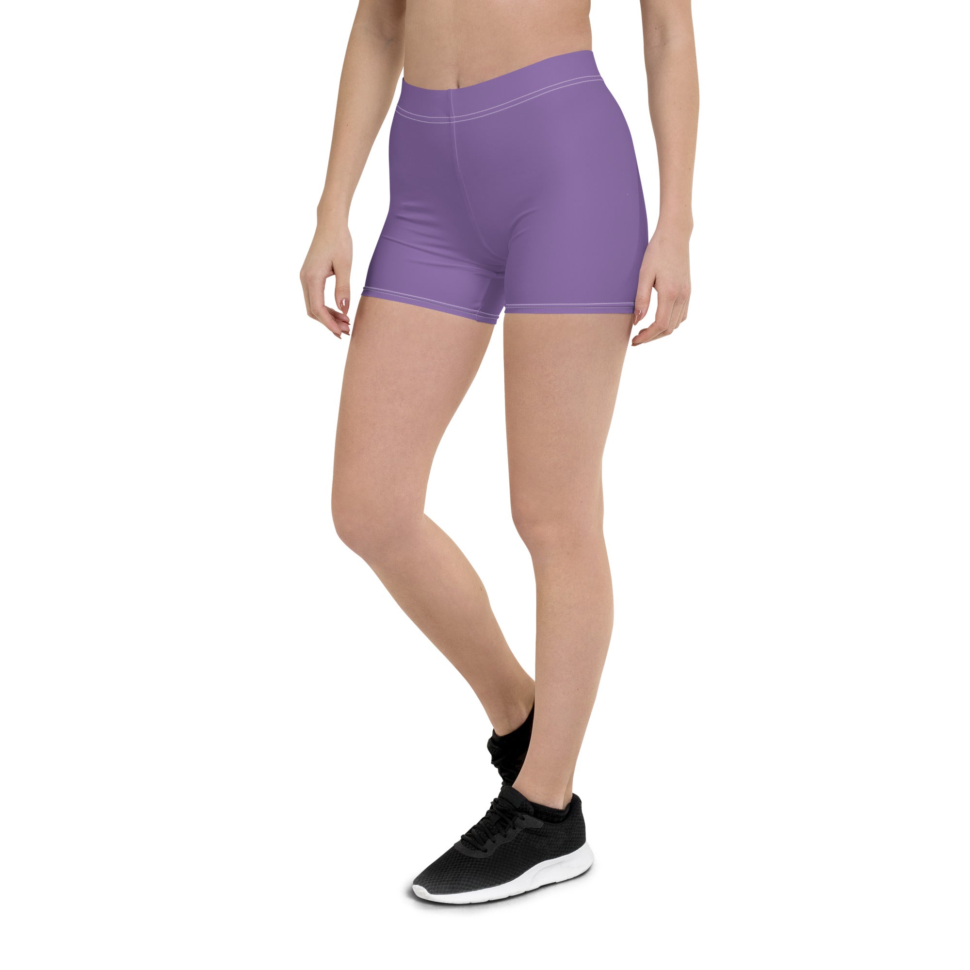 Preppy Minimal Lavender Tight Shorts for Women