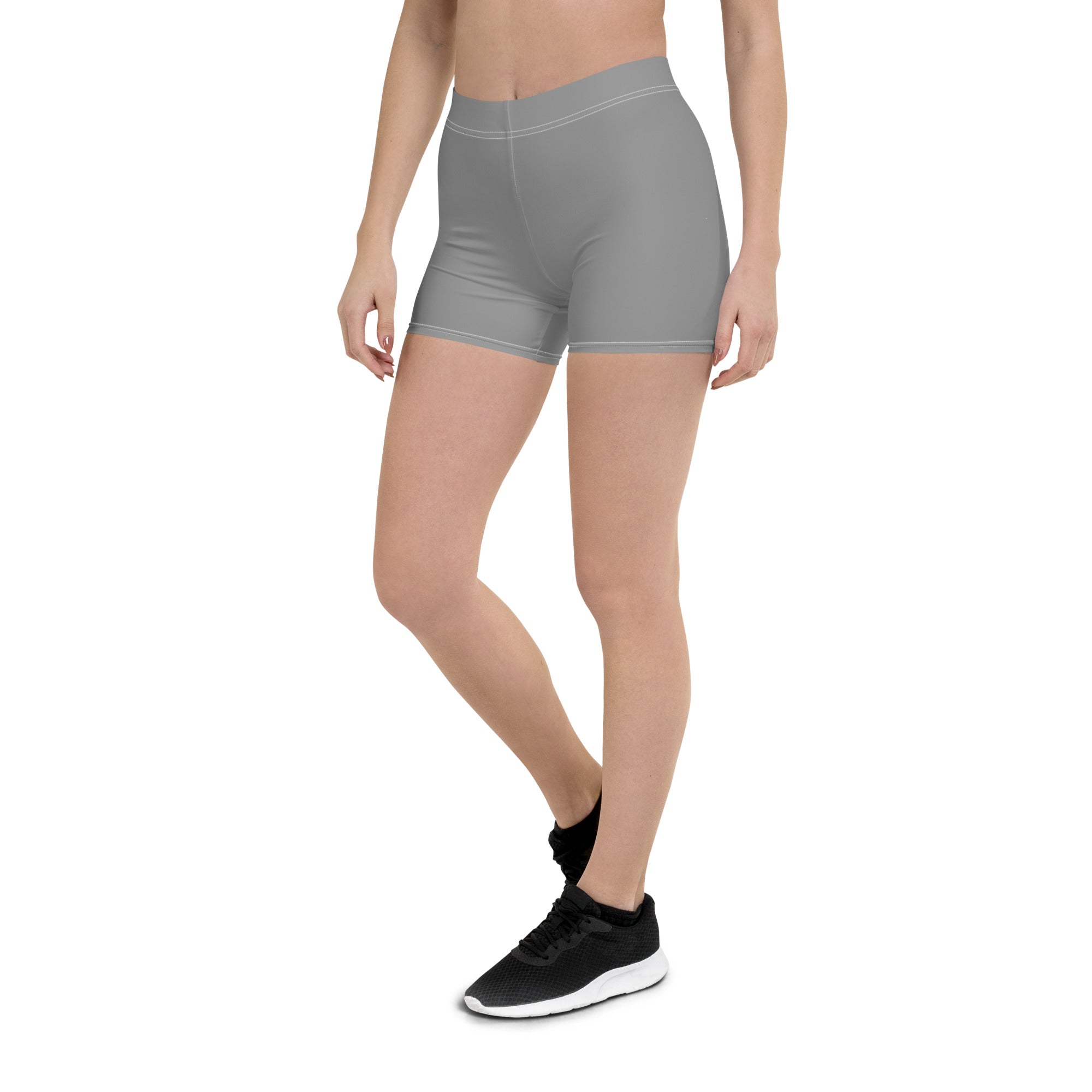 Preppy Aesthetic Grey Plain Tight Shorts for Women