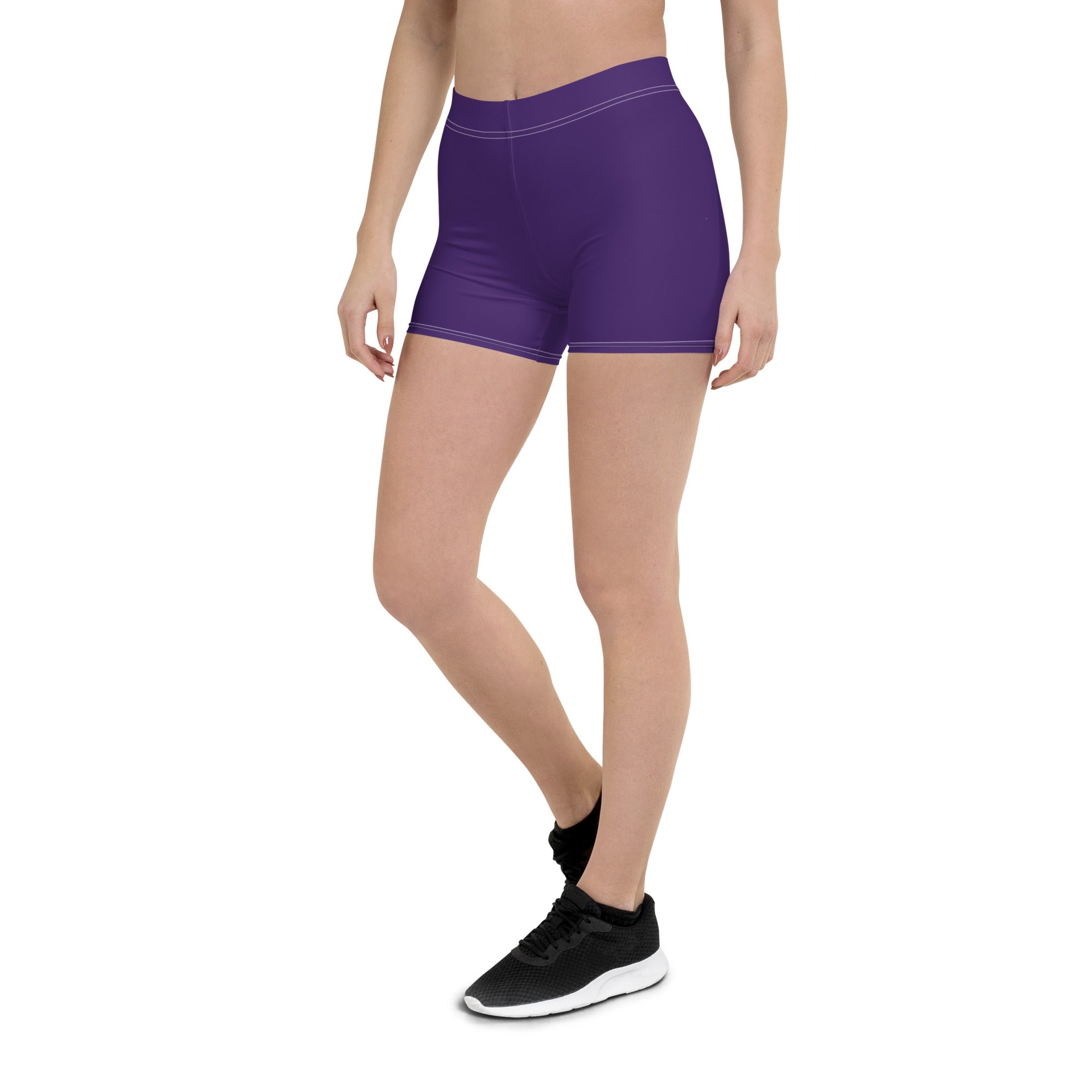 Dark Purple Plain Gym Workout Tight Shorts for Women