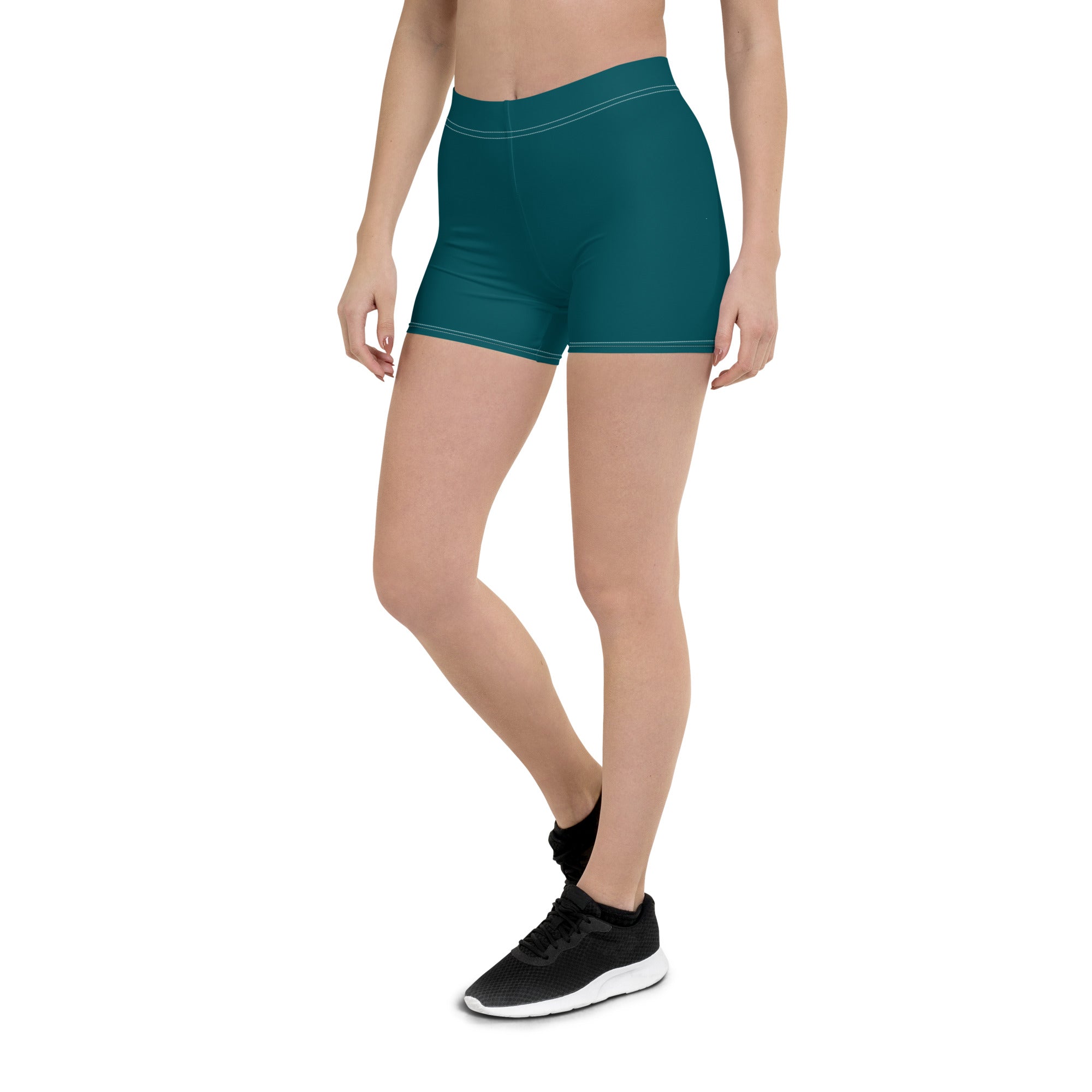 Sealmess Teal Gym Workout Tight Shorts for Women
