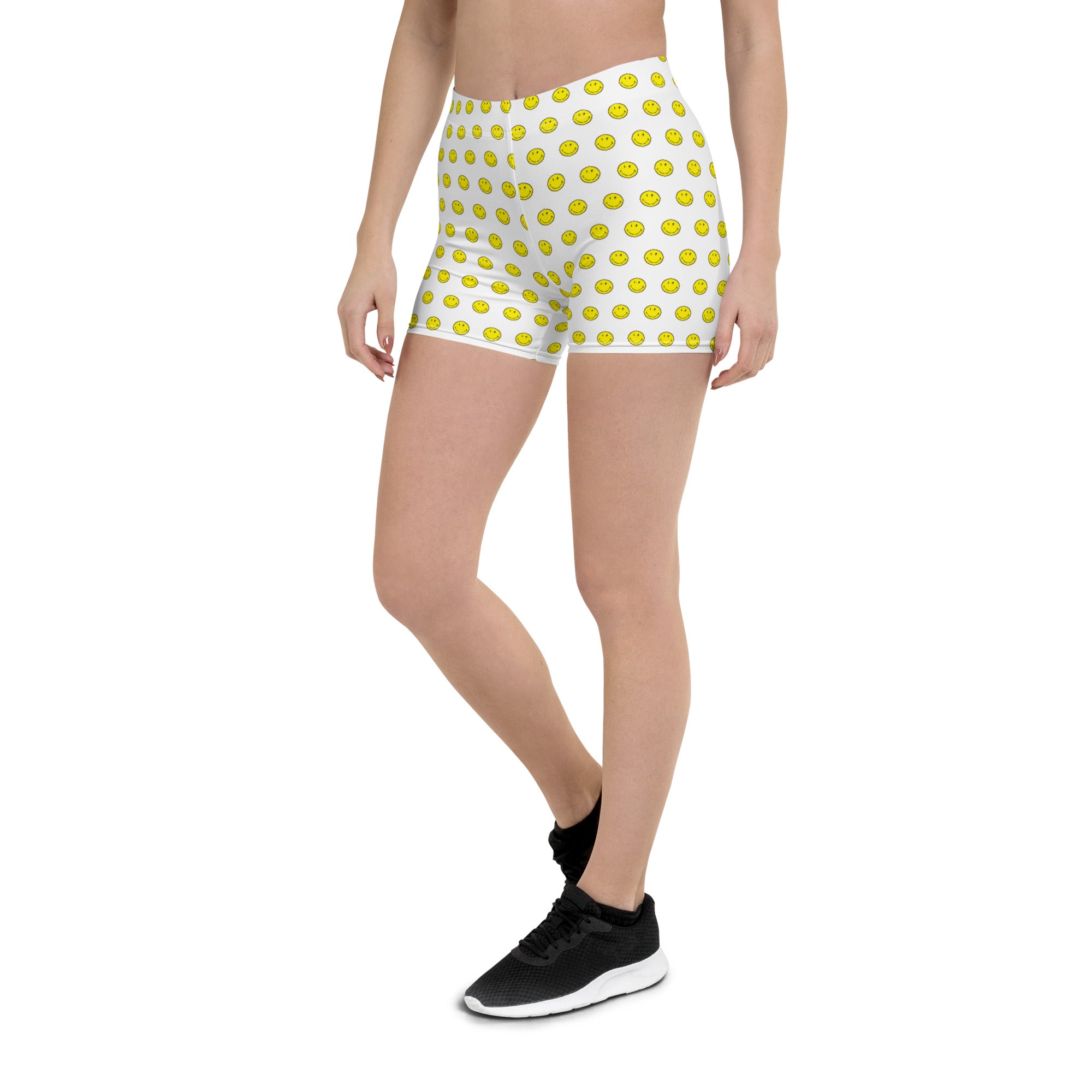 Preppy Smiley Face Running Tight Shorts for Women