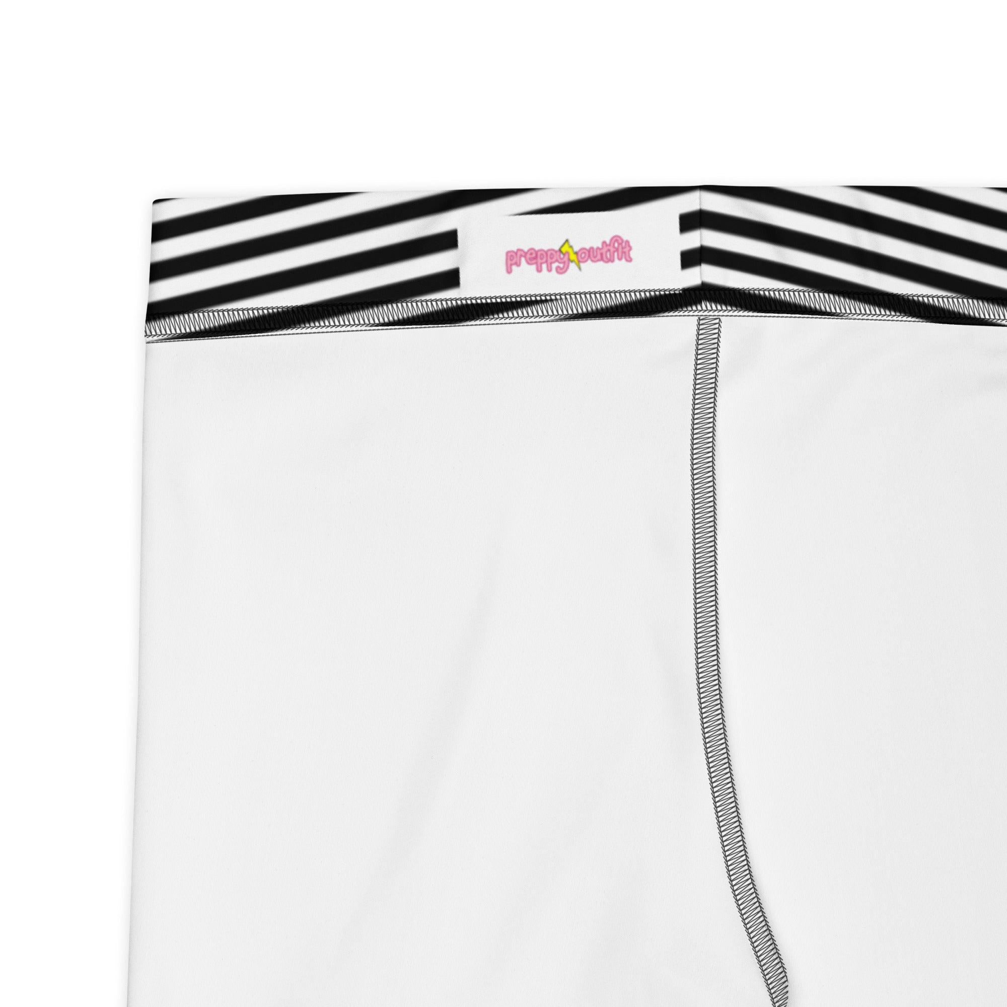 Preppy Black Striped Body Fit Sports Shorts for Women