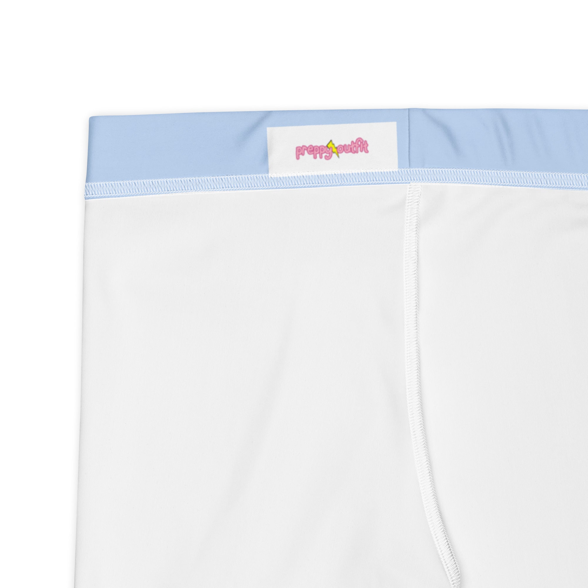 Preppy Plain Baby Blue Tight Shorts for Women