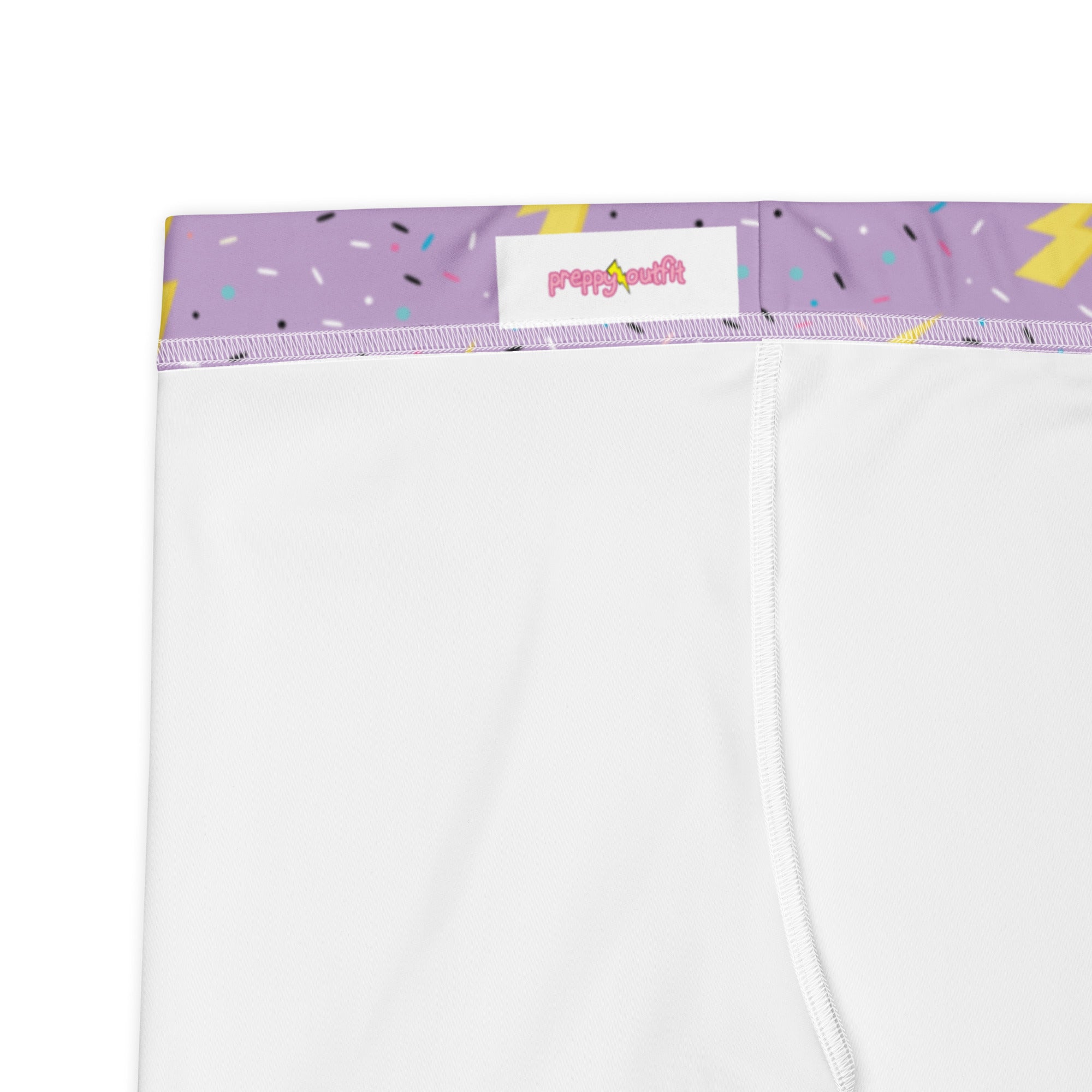 Preppy Lightning Bolts Purple Running Tight Shorts for Women