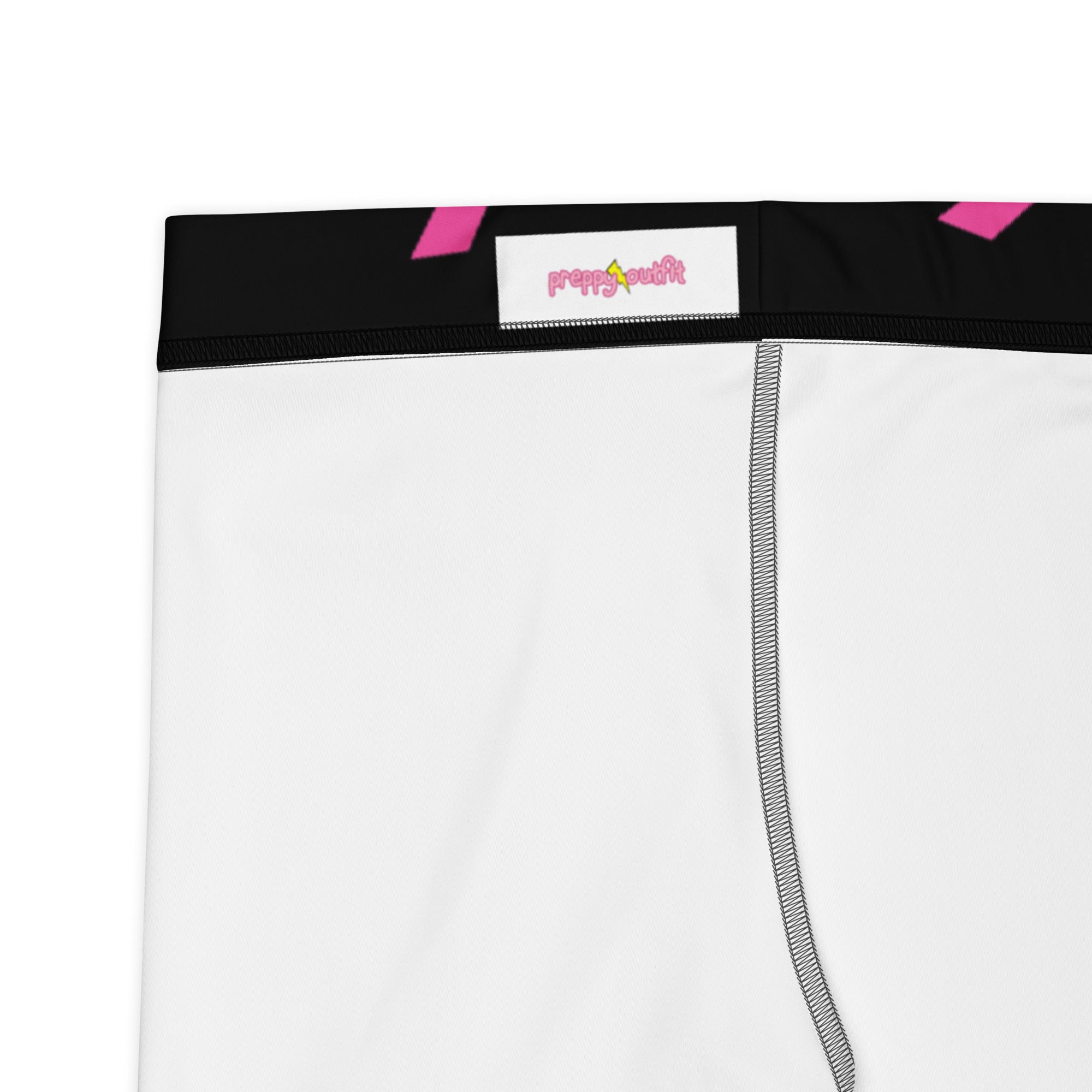 Preppy Pink Lightning Bolts Black Running Tight Shorts for Women
