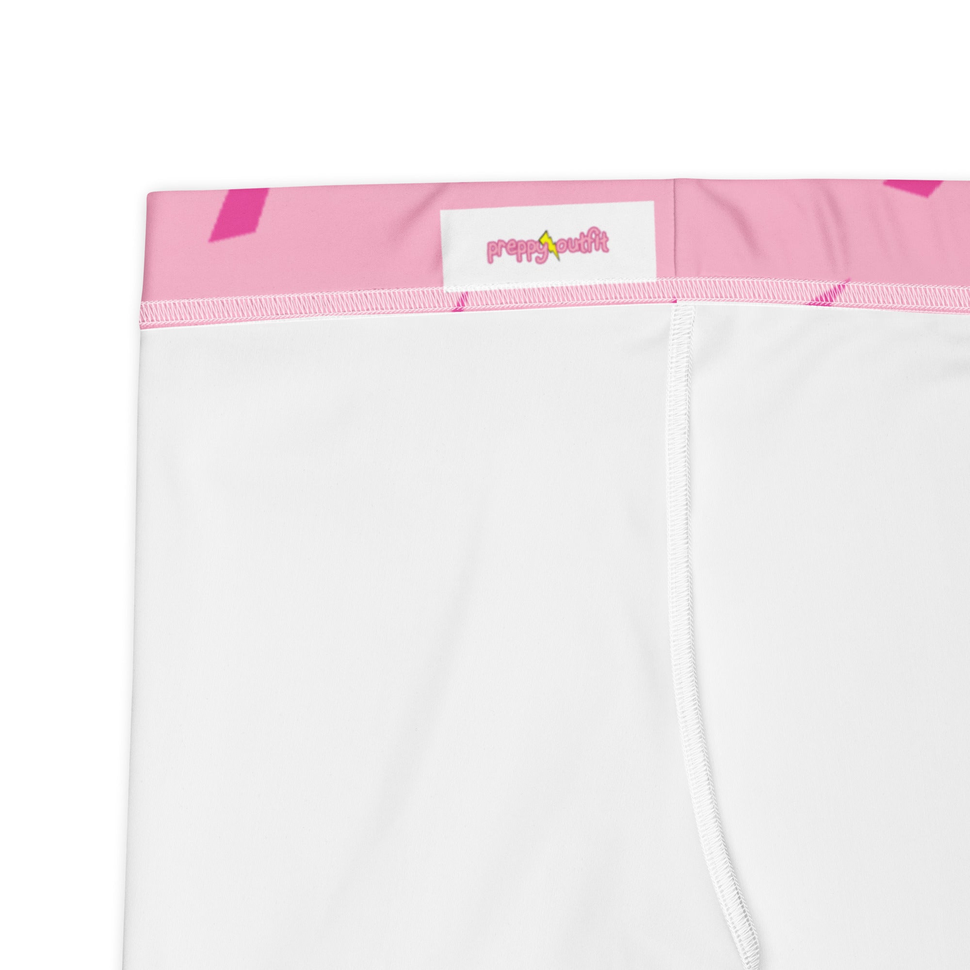 Preppy Pink Lightning Bolts Running Tight Shorts for Women