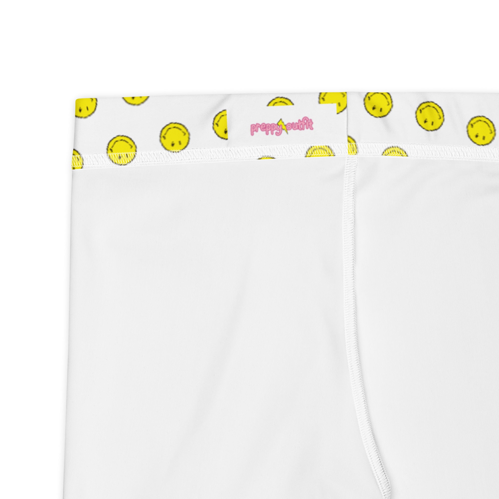 Preppy Smiley Face Running Tight Shorts for Women