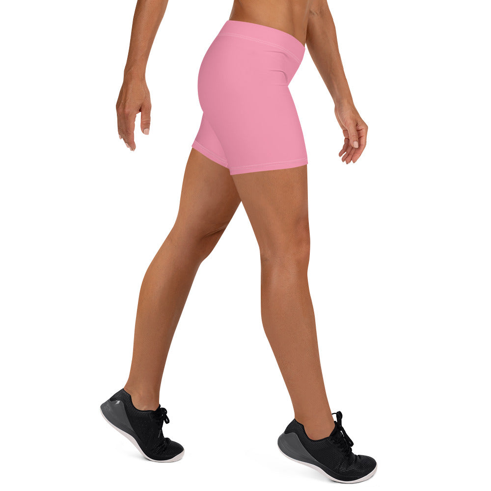 Preppy Plain Pink Tight Shorts for Women