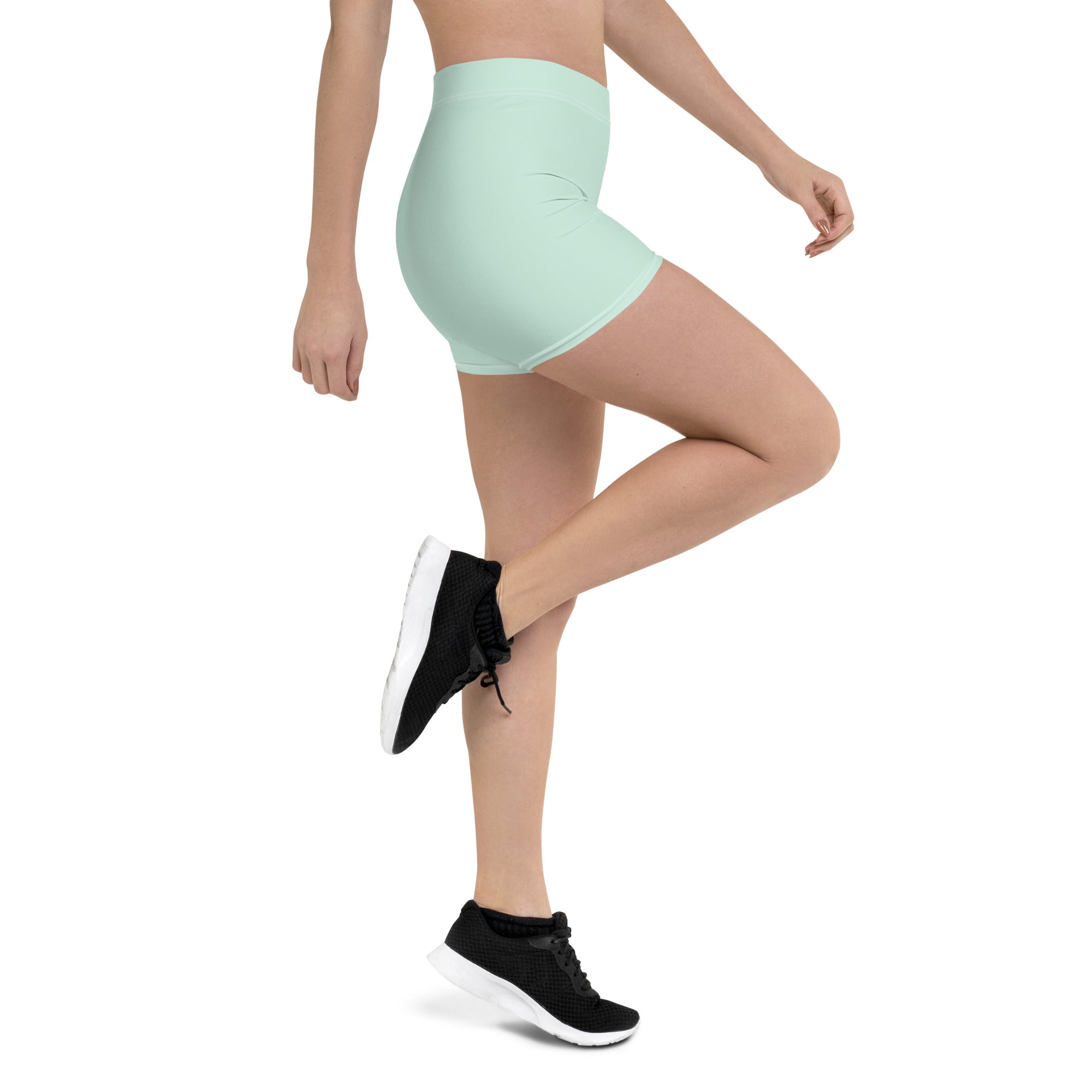 Preppy Plain Sea Green Tight Shorts for Women