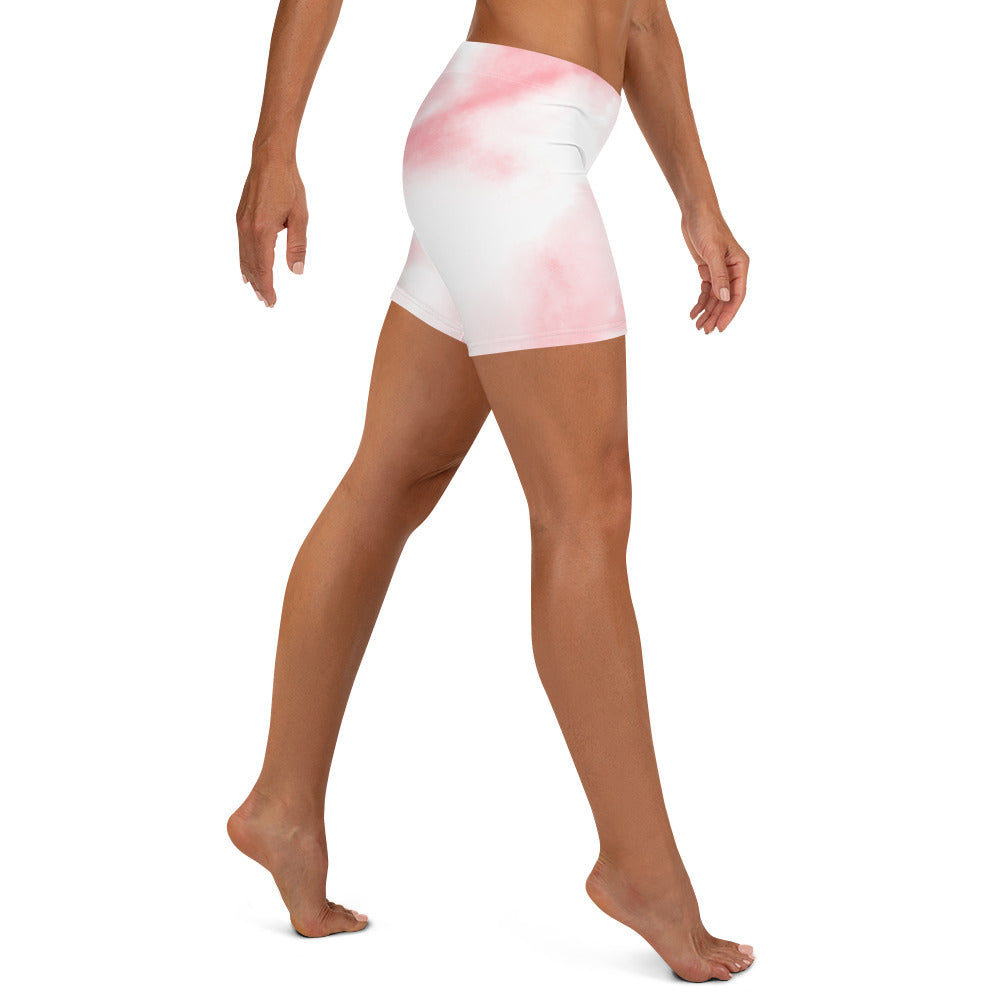 Aesthetic Pink Tie Dye Tight Shorts for Women