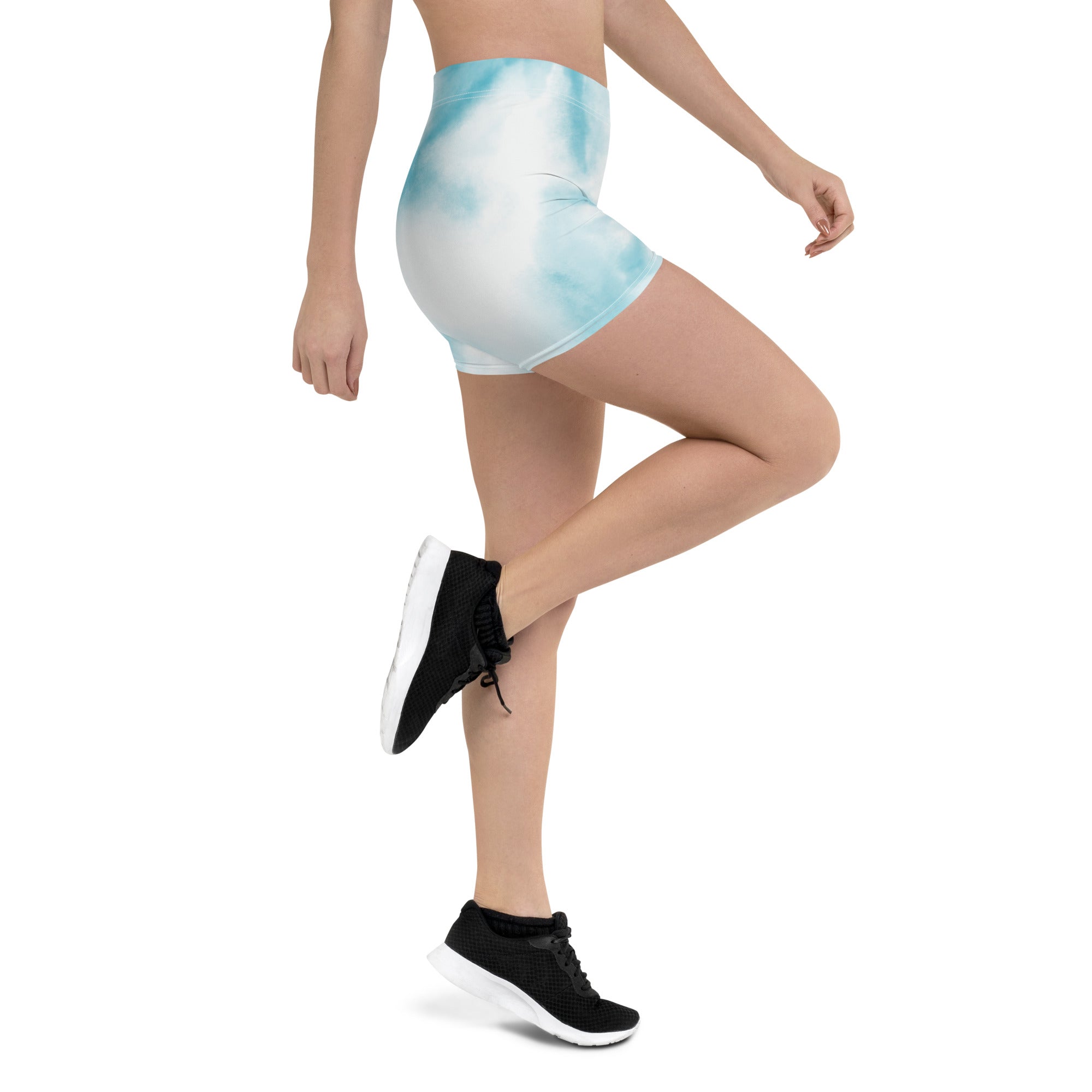 Cute Blue Tie Dye Tight Shorts for Women