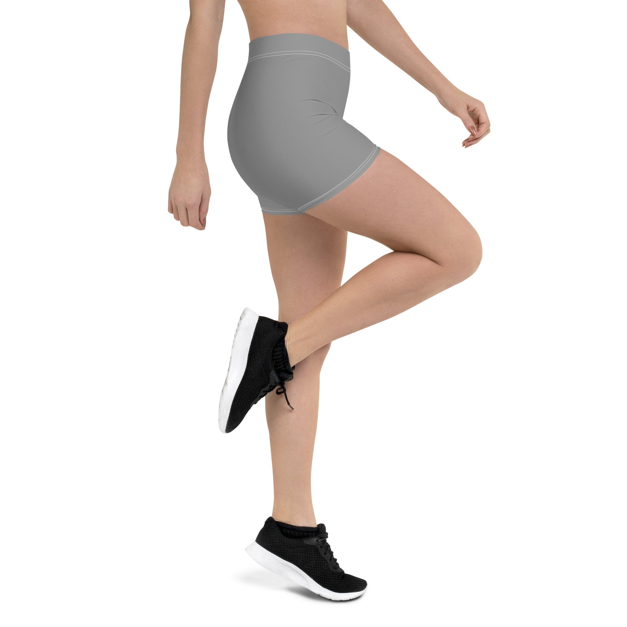Preppy Aesthetic Grey Plain Tight Shorts for Women