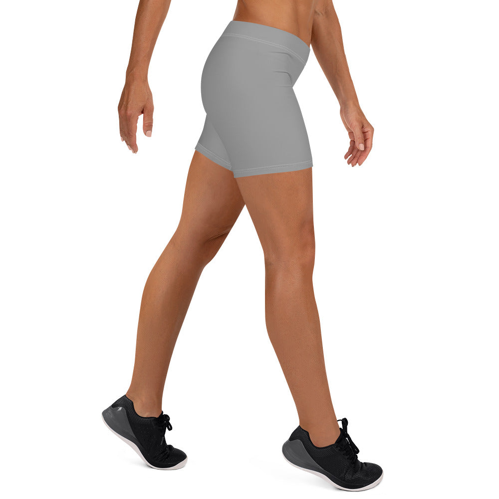 Preppy Aesthetic Grey Plain Tight Shorts for Women