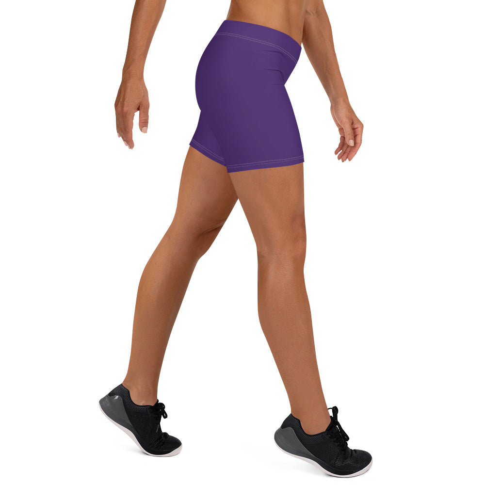Dark Purple Plain Gym Workout Tight Shorts for Women