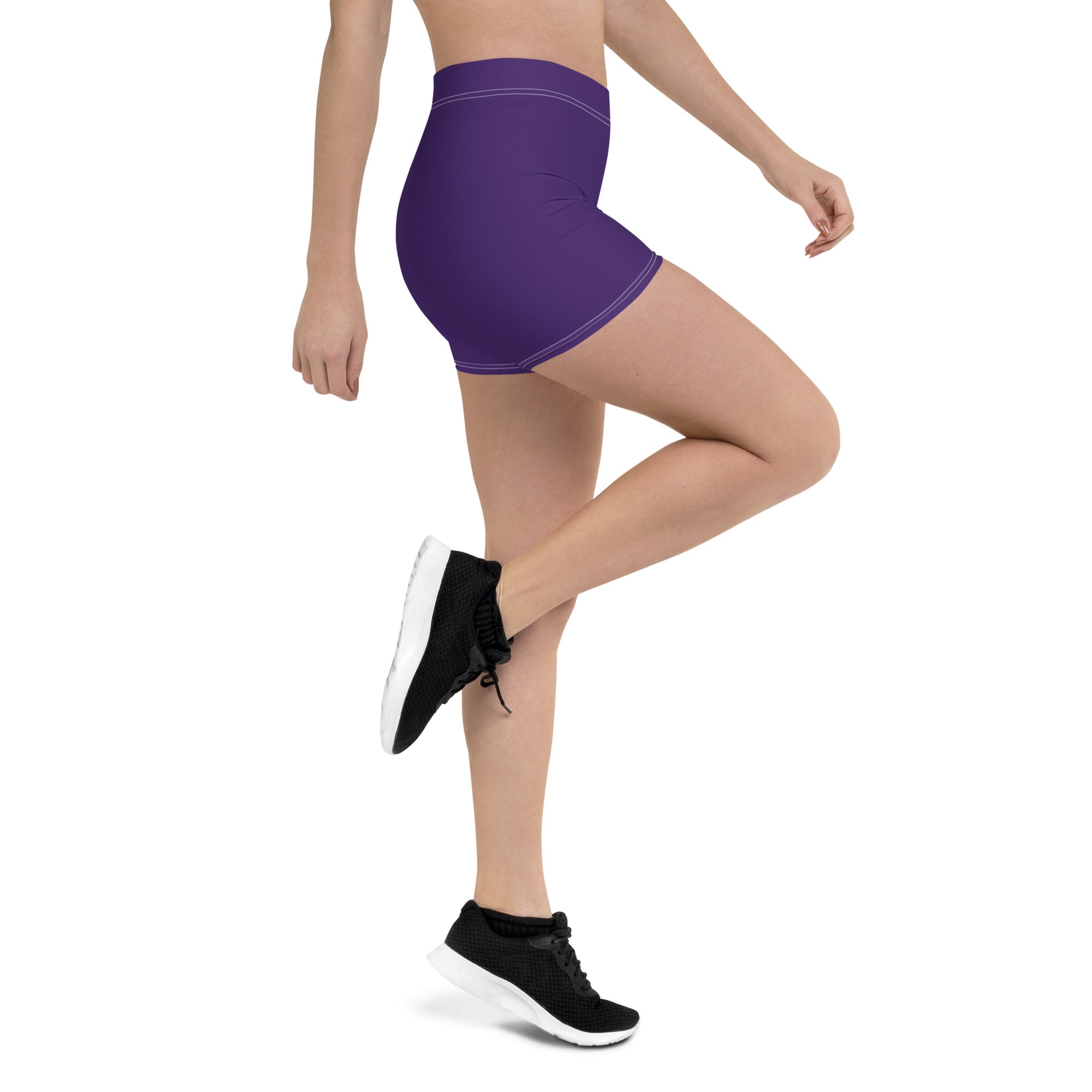 Dark Purple Plain Gym Workout Tight Shorts for Women