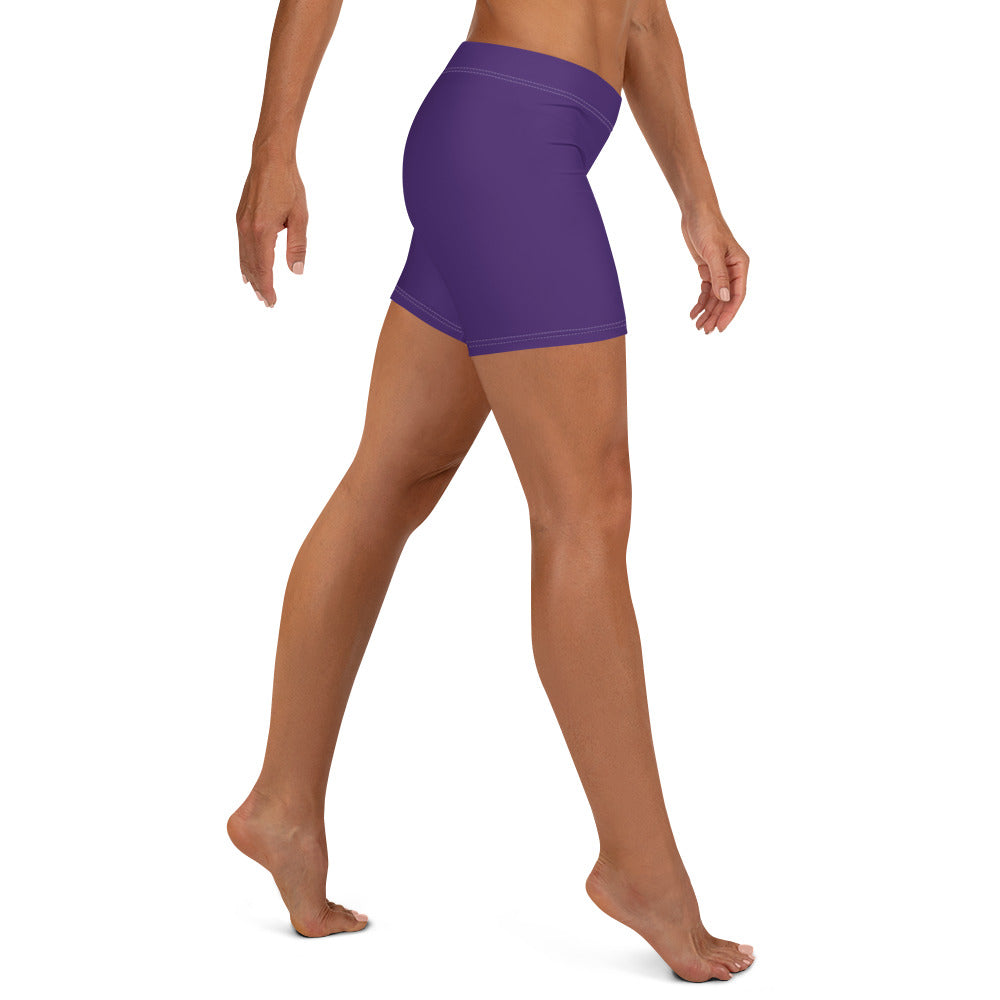 Dark Purple Plain Gym Workout Tight Shorts for Women