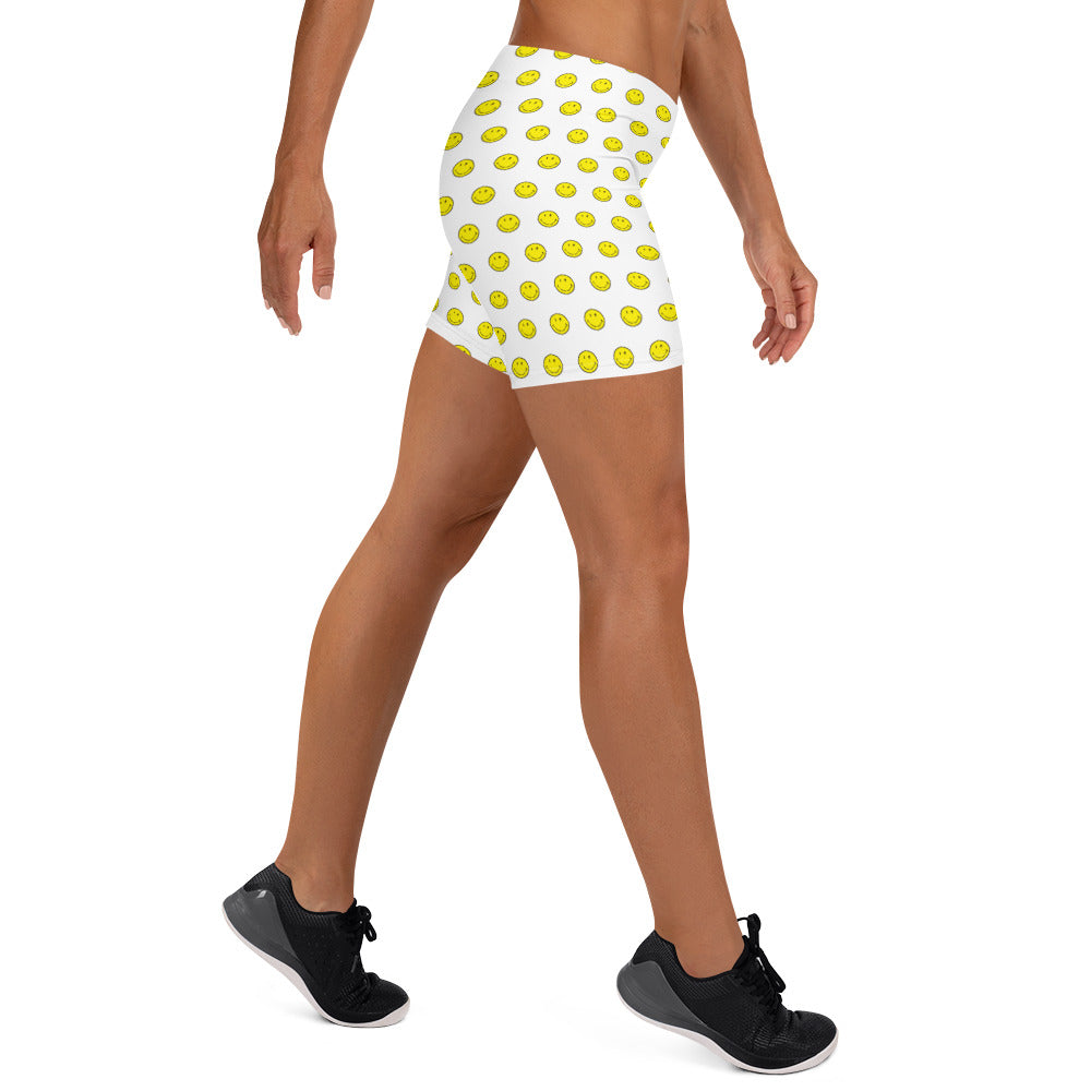 Preppy Smiley Face Running Tight Shorts for Women