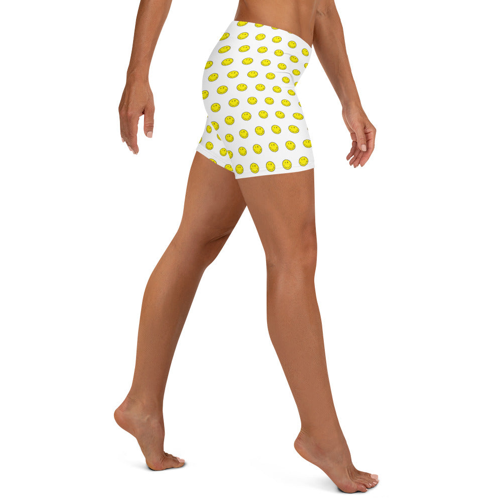Preppy Smiley Face Running Tight Shorts for Women