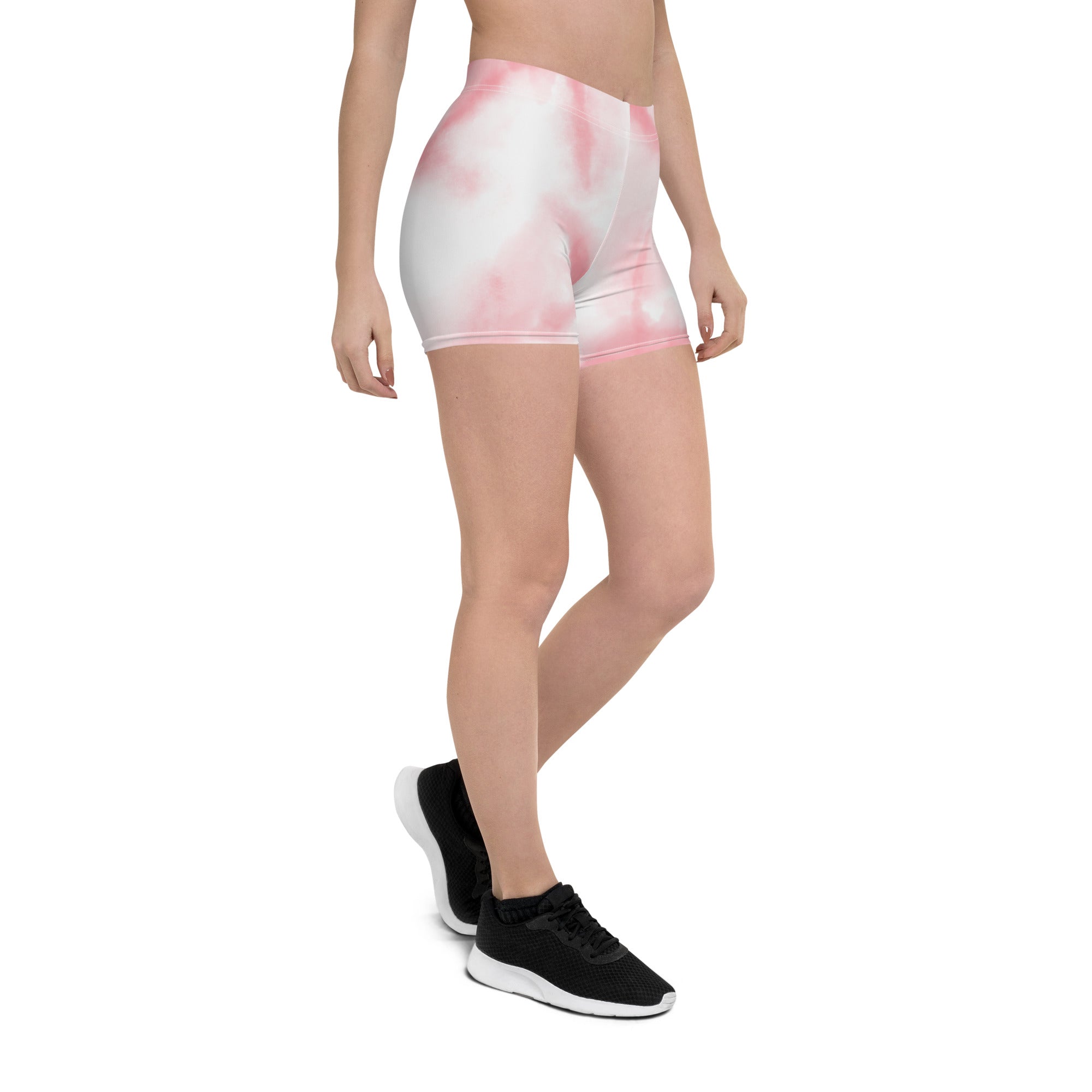 Aesthetic Pink Tie Dye Tight Shorts for Women