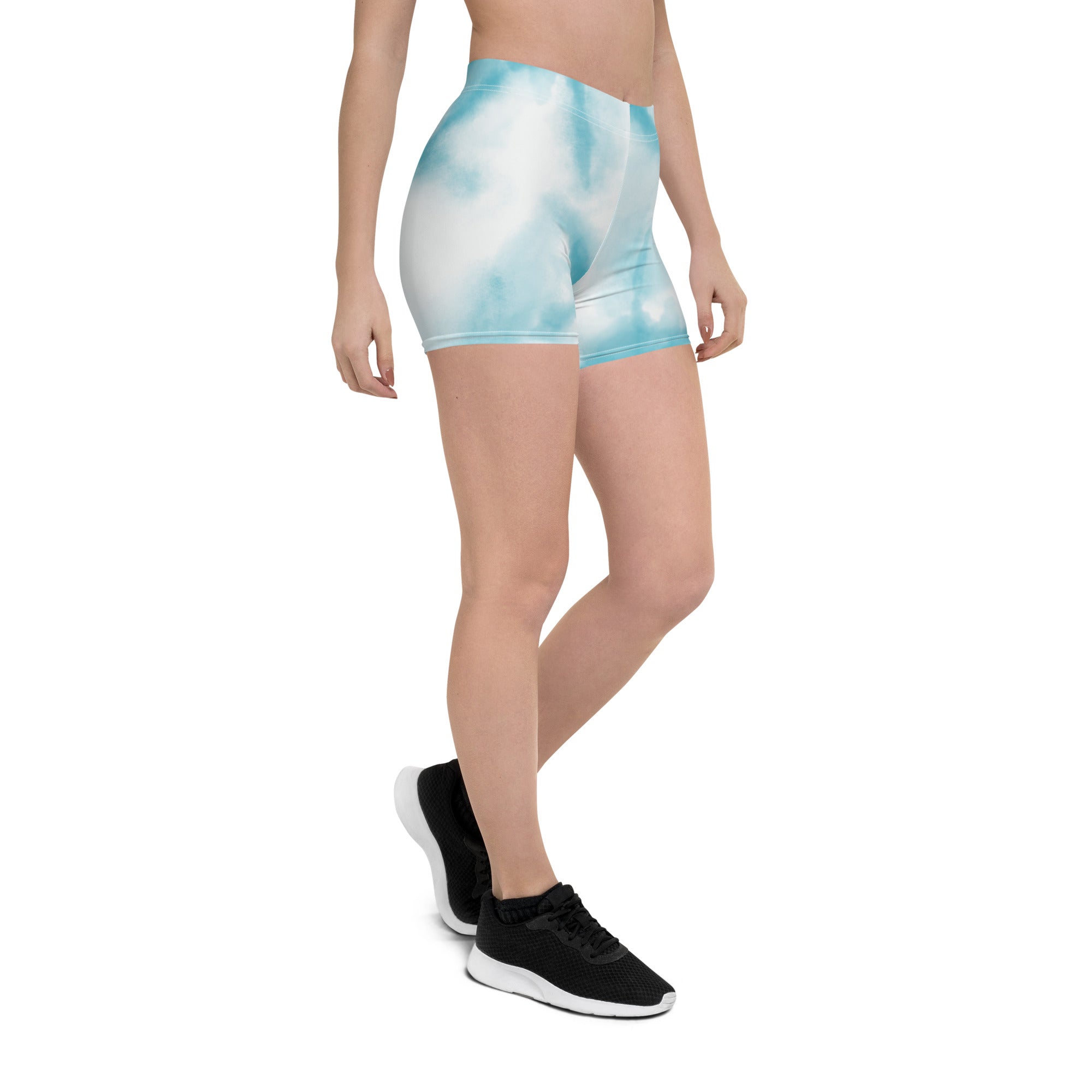 Cute Blue Tie Dye Tight Shorts for Women