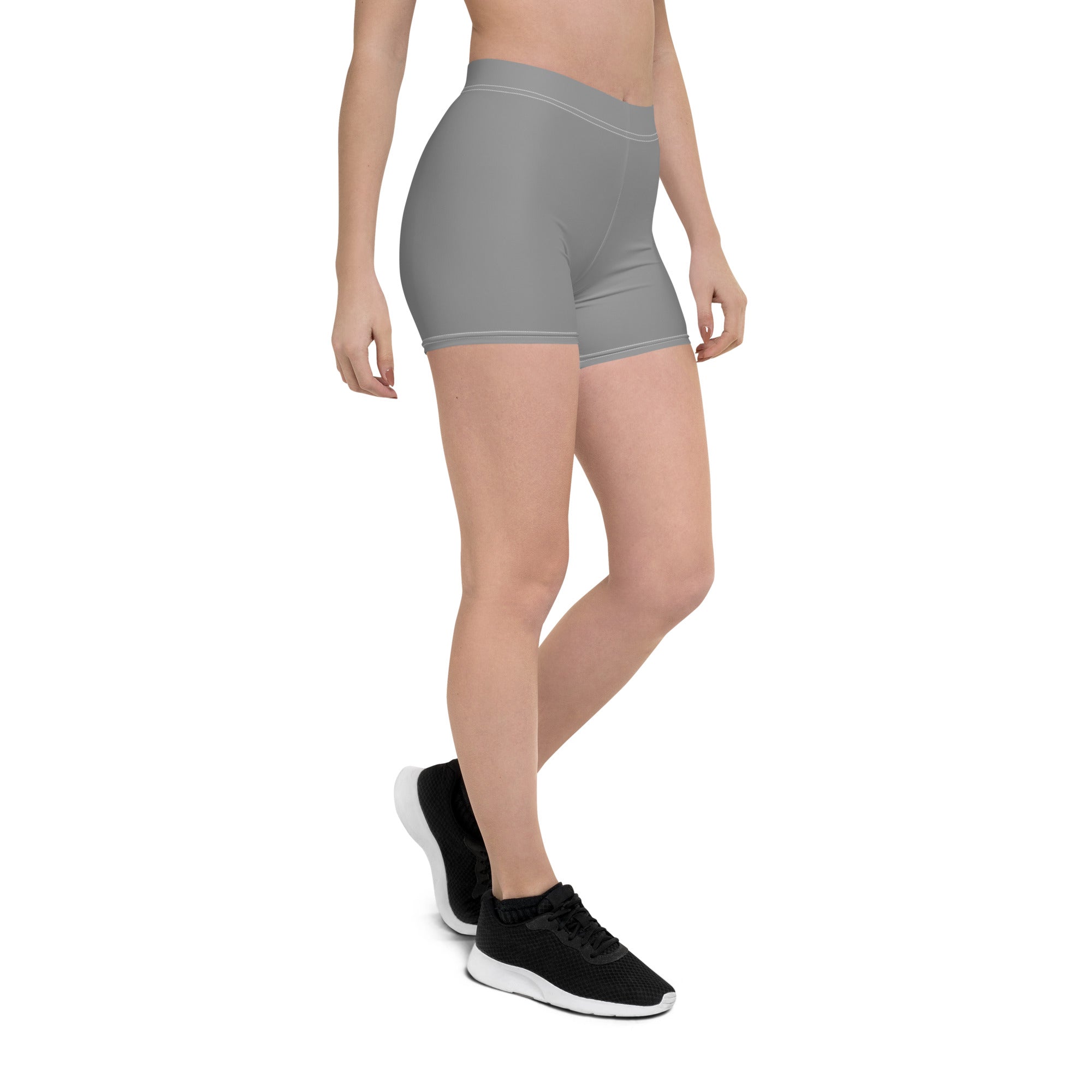 Preppy Aesthetic Grey Plain Tight Shorts for Women