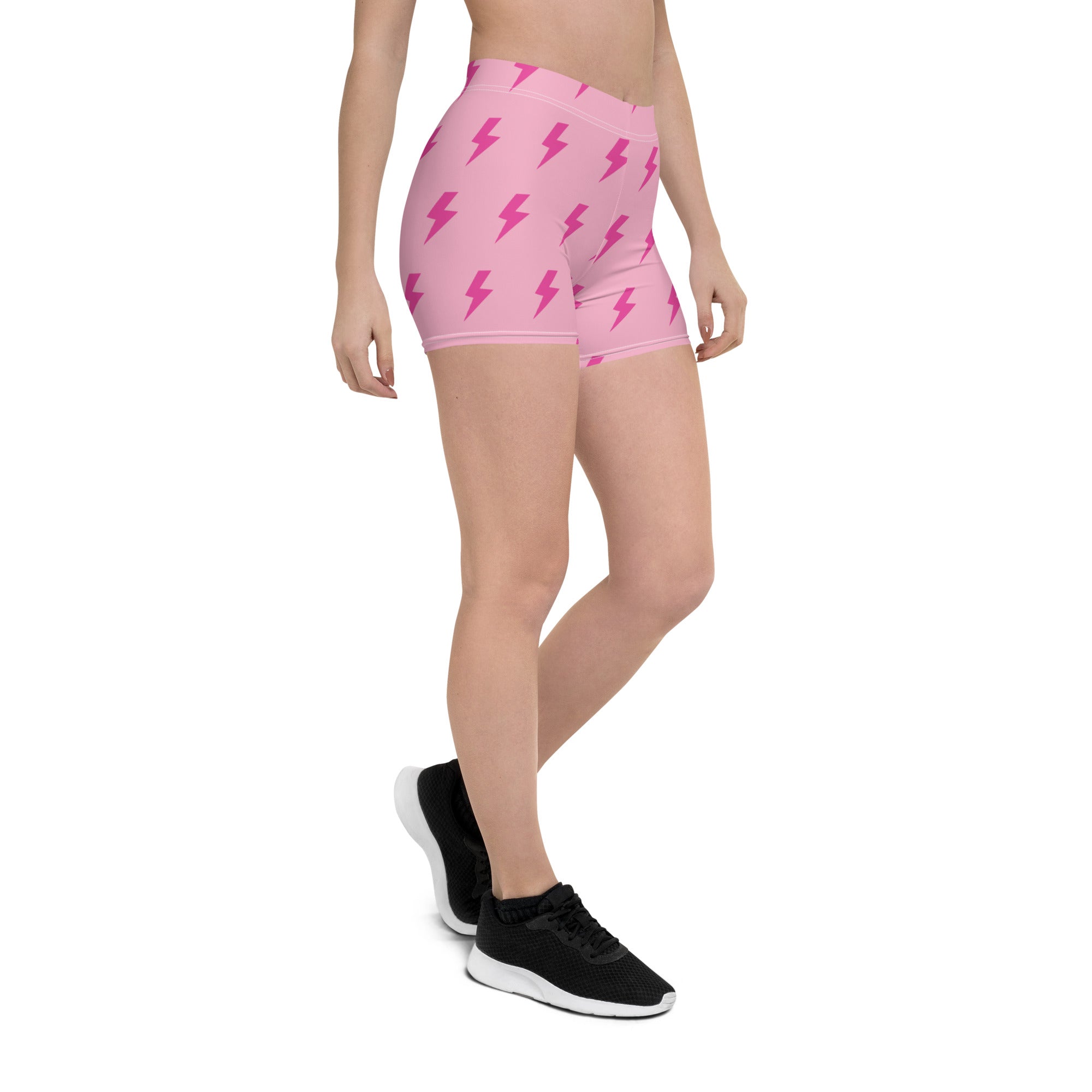 Preppy Pink Lightning Bolts Running Tight Shorts for Women