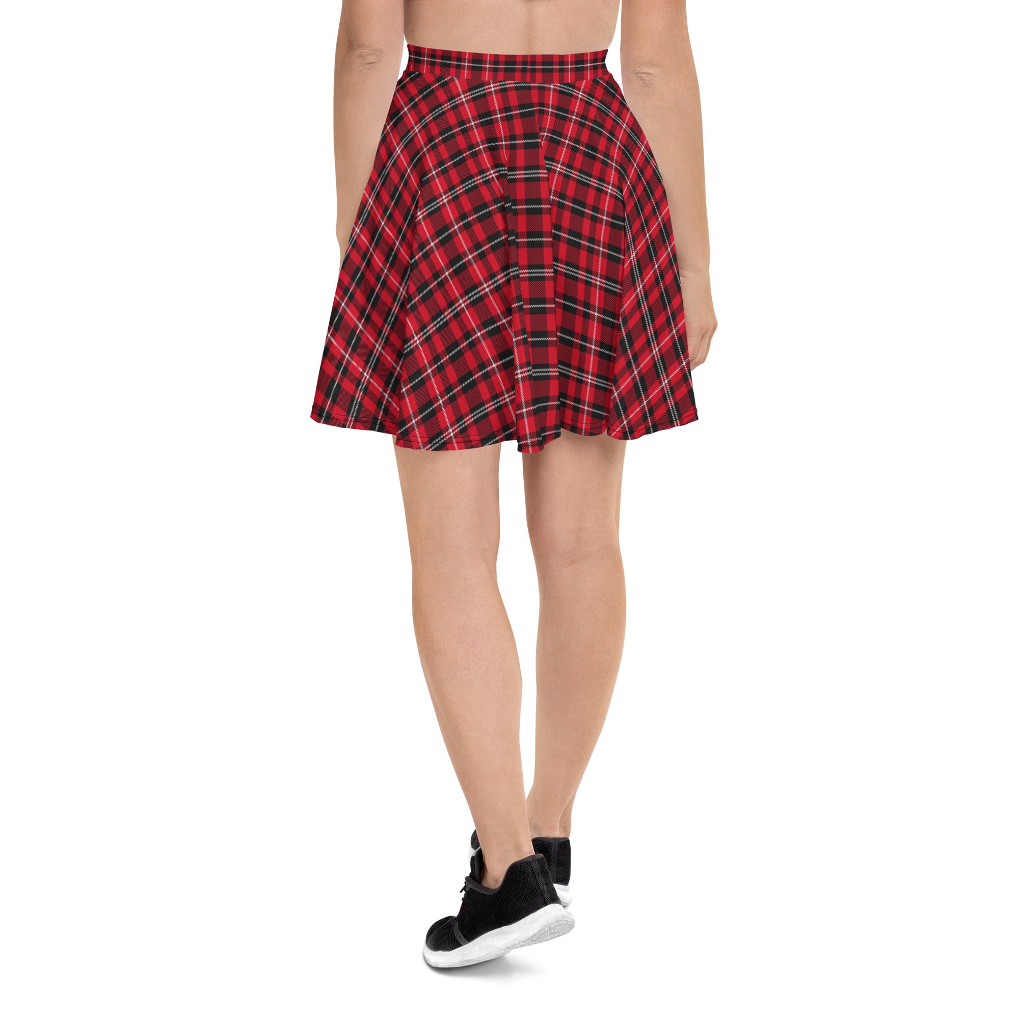 Preppy Red and Black Tartan Plaid Mini Skirt