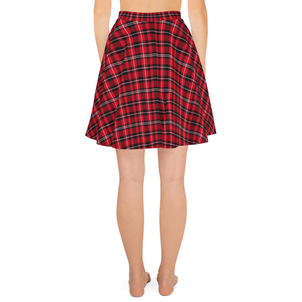 Preppy Red and Black Tartan Plaid Mini Skirt