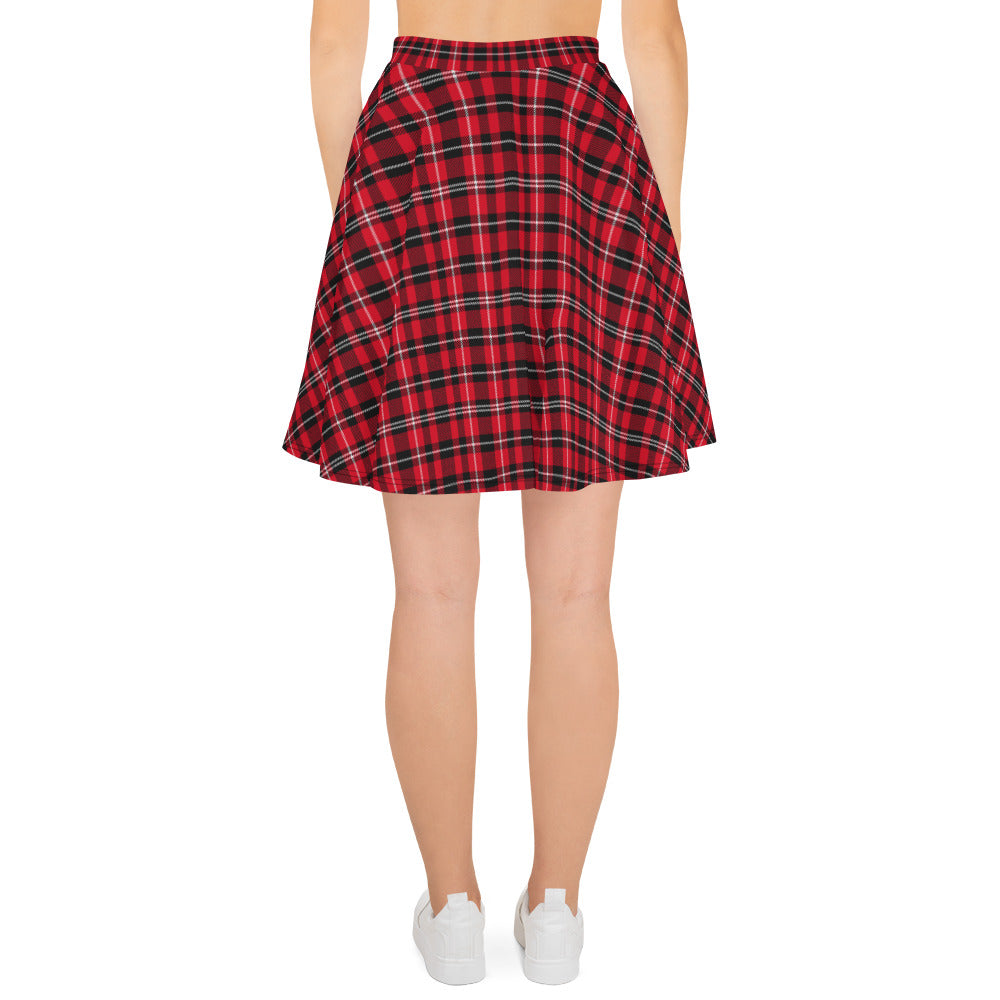 Preppy Red and Black Tartan Plaid Mini Skirt