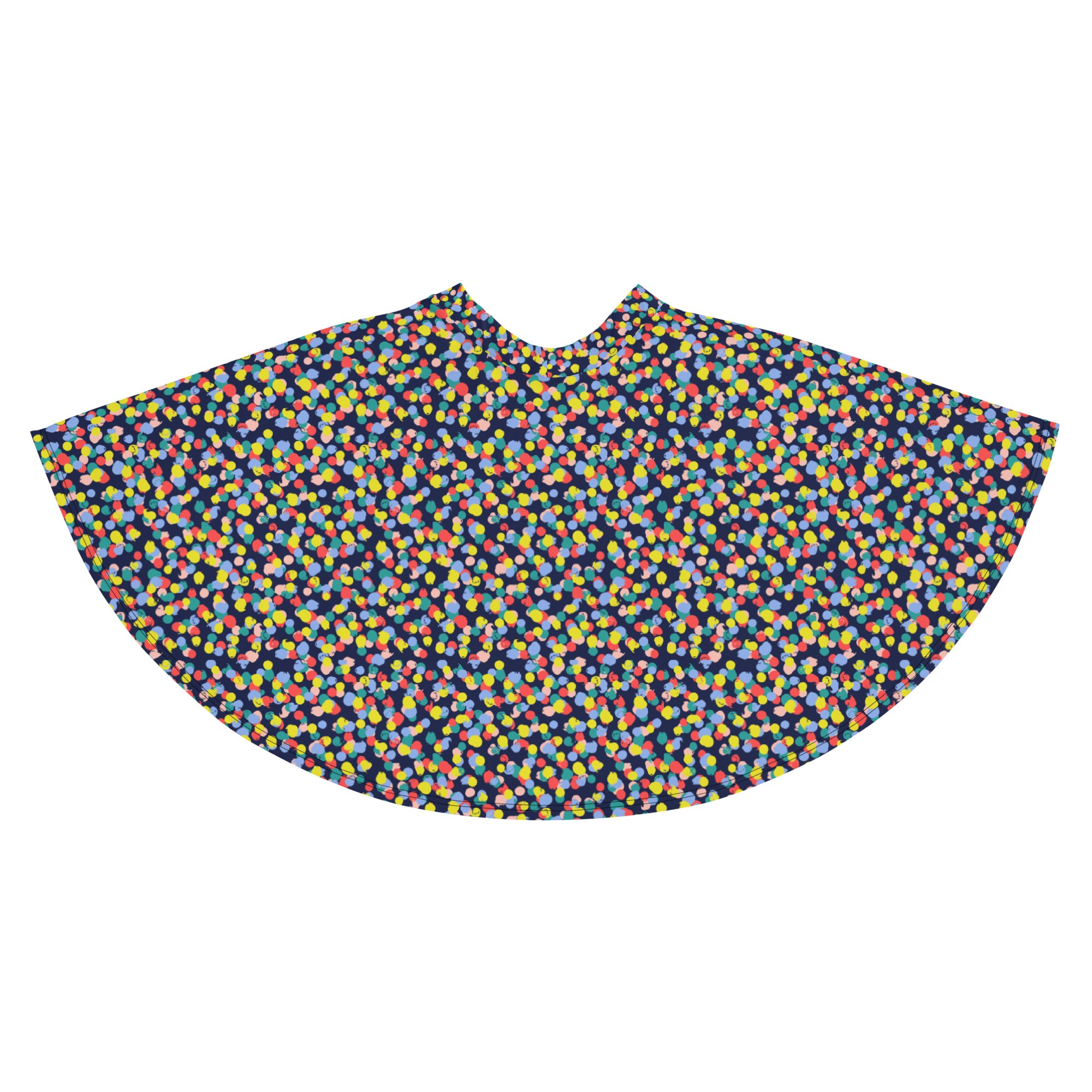 Preppy Multi Colored Circle Black Skate Skirt