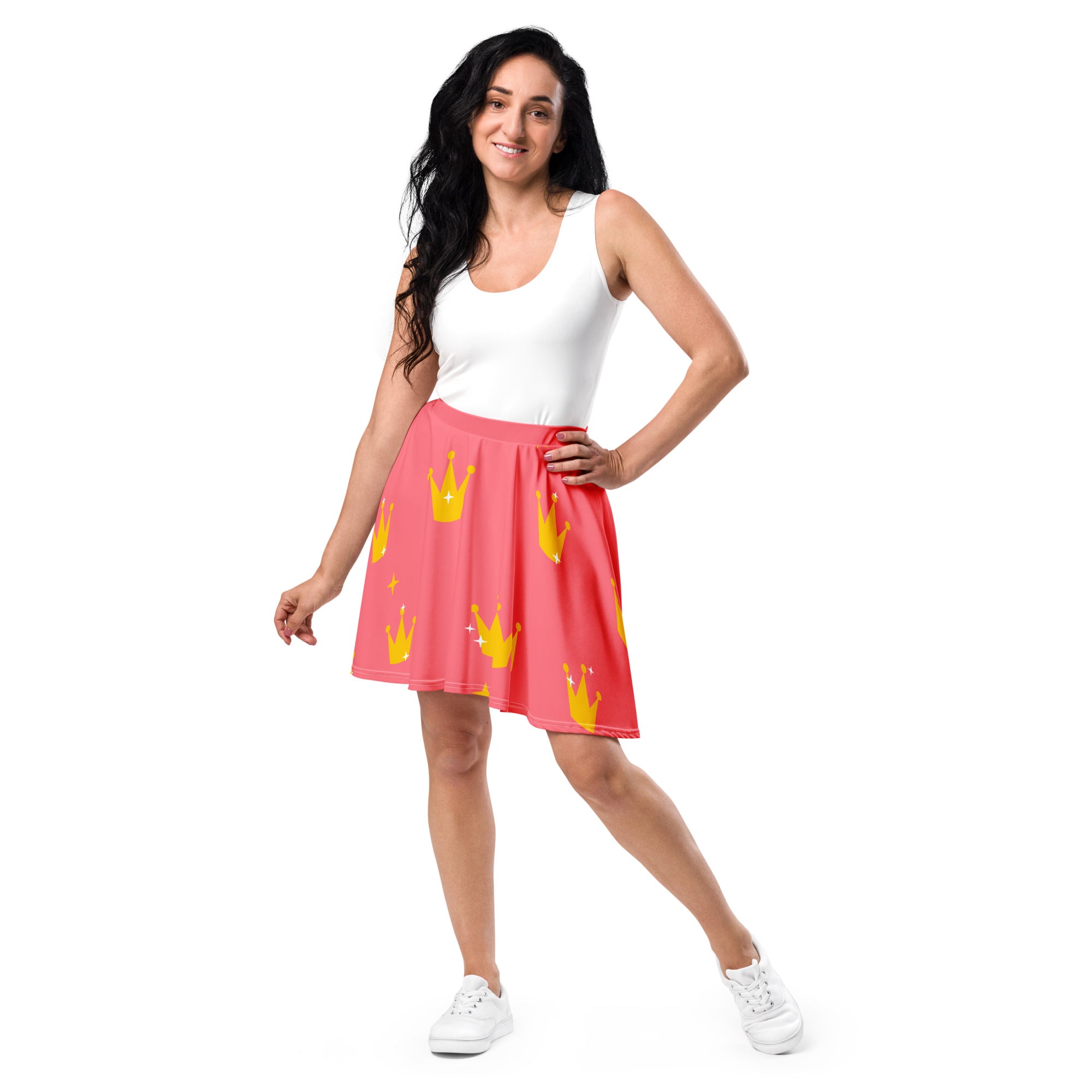 Preppy Crown High Waist Mini Skirt