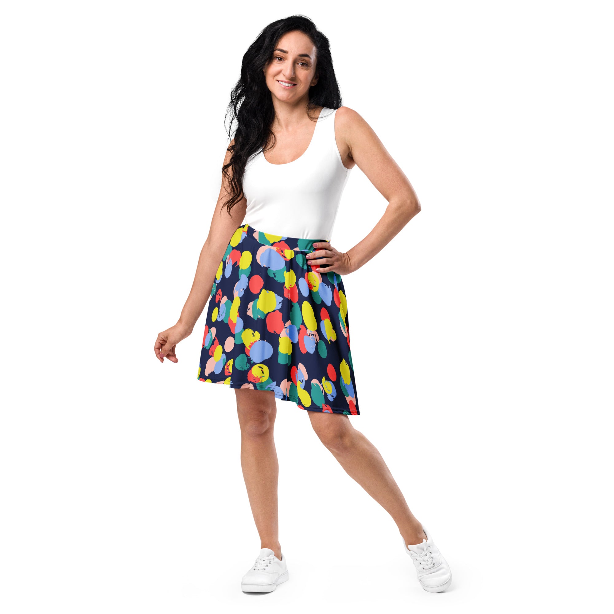 Colorful Dots Skater Skirt