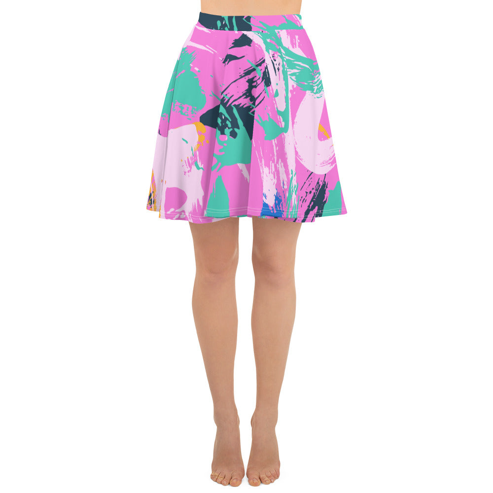 Rainbow Confyitty Brush Strokes Mini Skirt