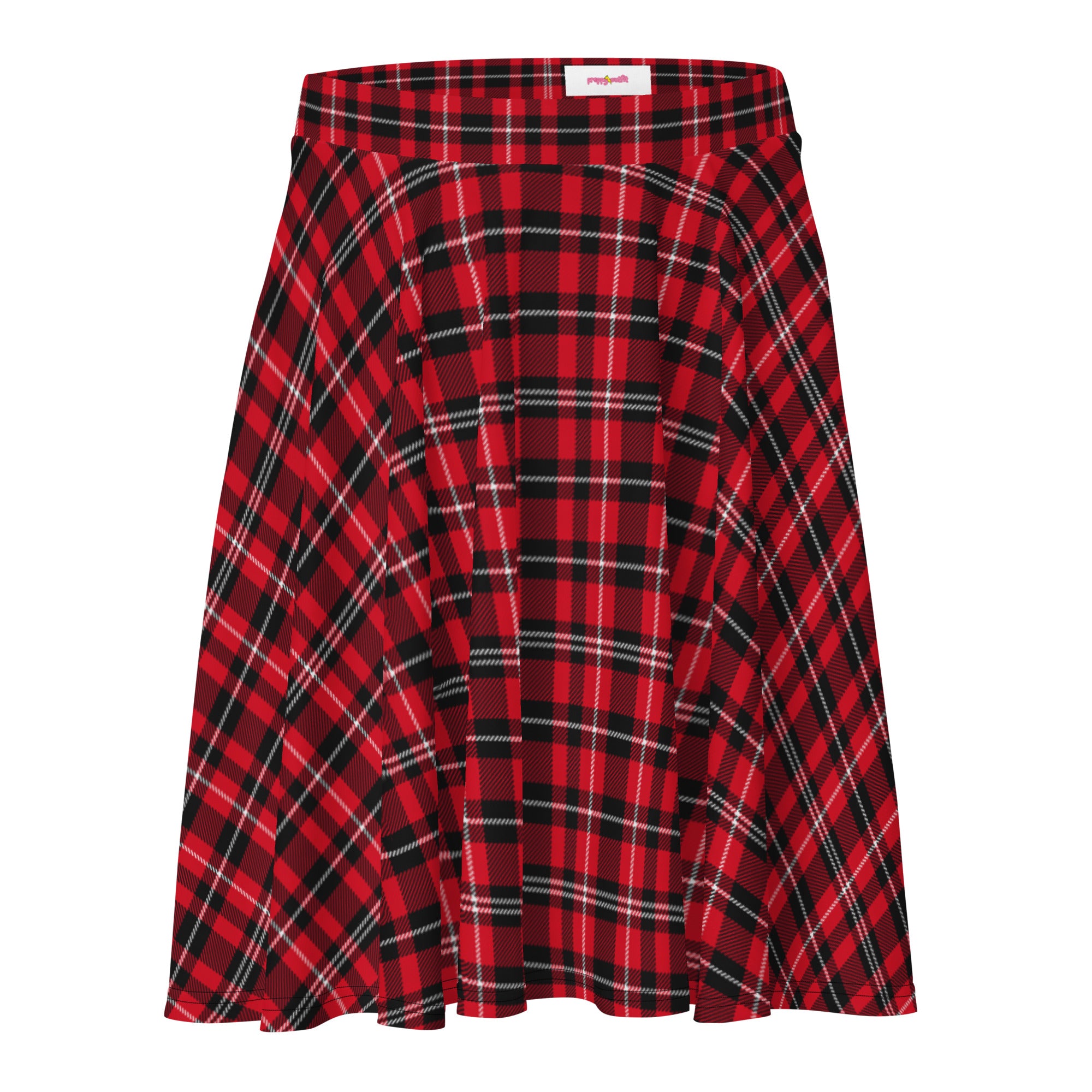 Preppy Red and Black Tartan Plaid Mini Skirt