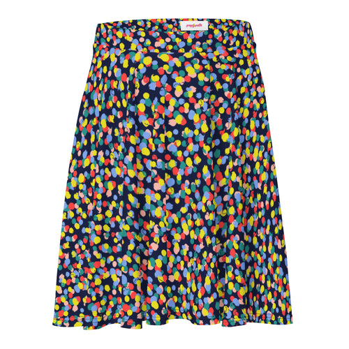 Preppy Multi Colored Circle Black Skate Skirt