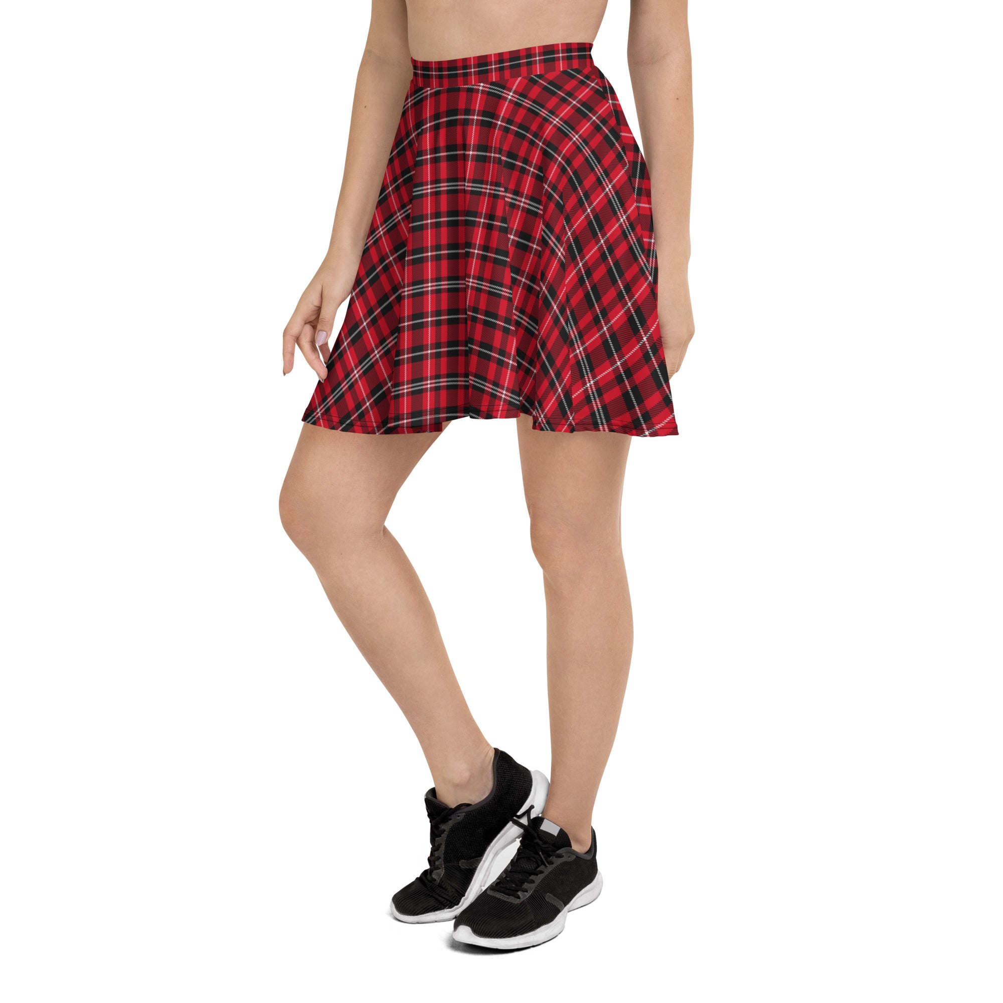 Preppy Red and Black Tartan Plaid Mini Skirt