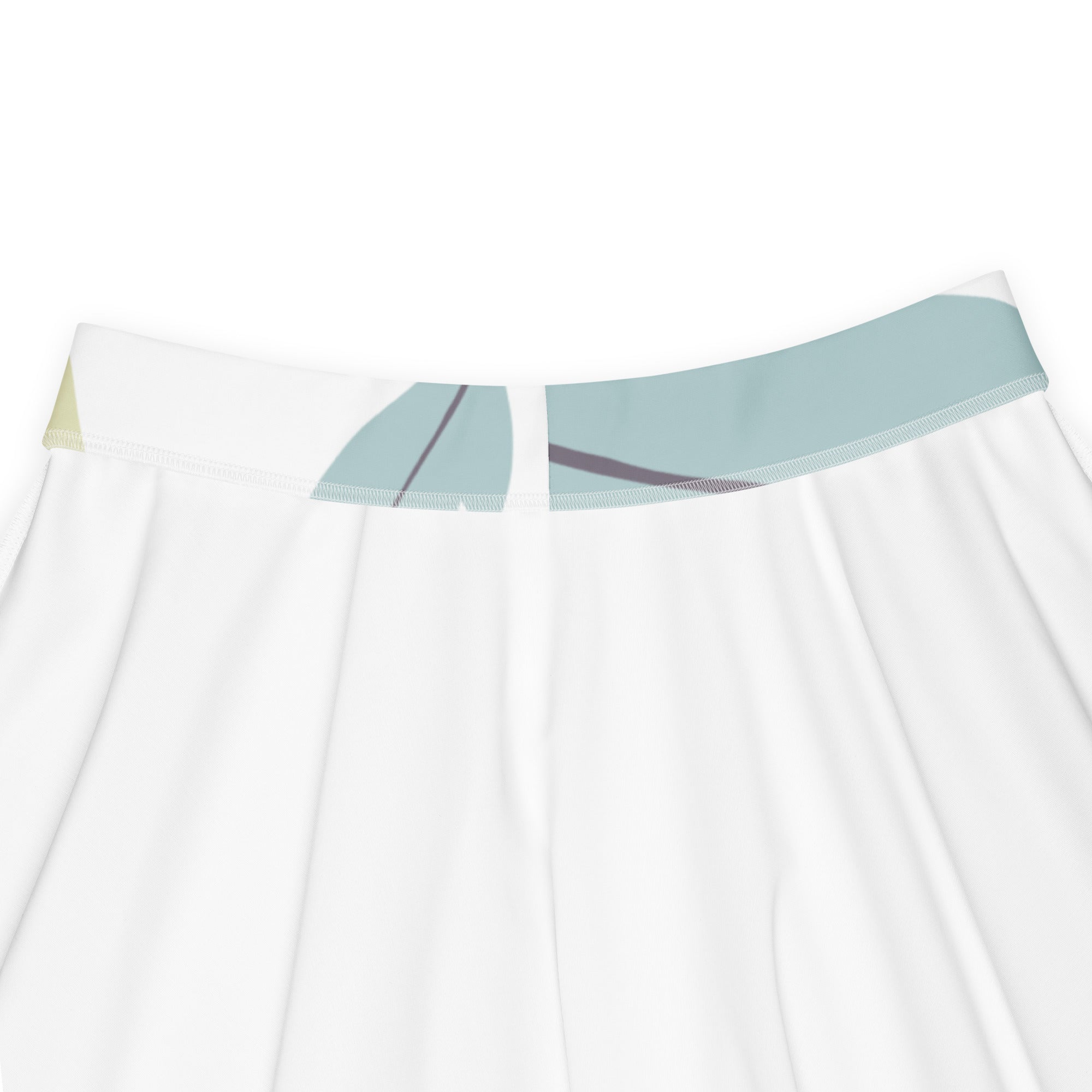 Preppy Feather-Print Skater Mini Skirt