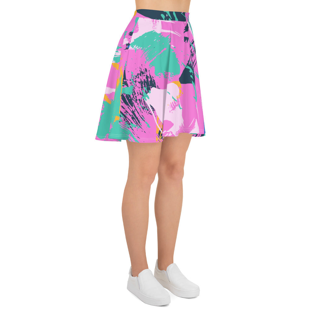 Rainbow Confyitty Brush Strokes Mini Skirt