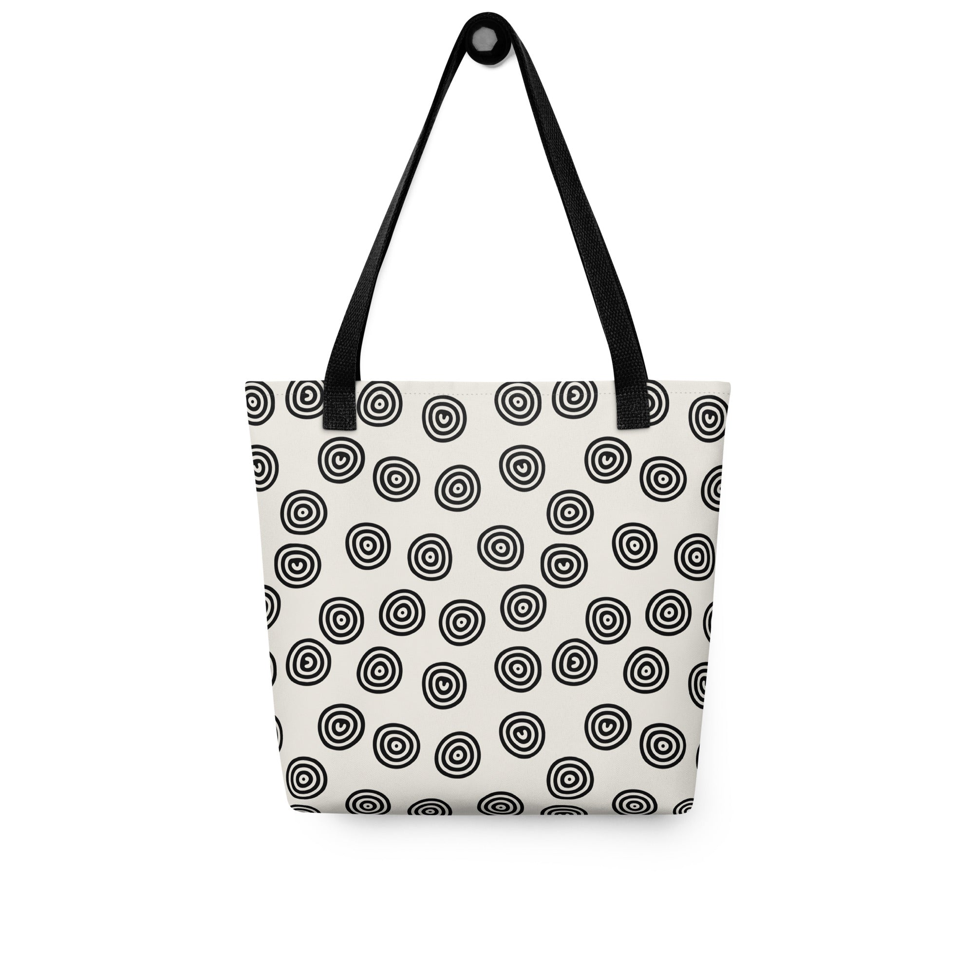 Circle Art Preppy Style Printed Tote Bag