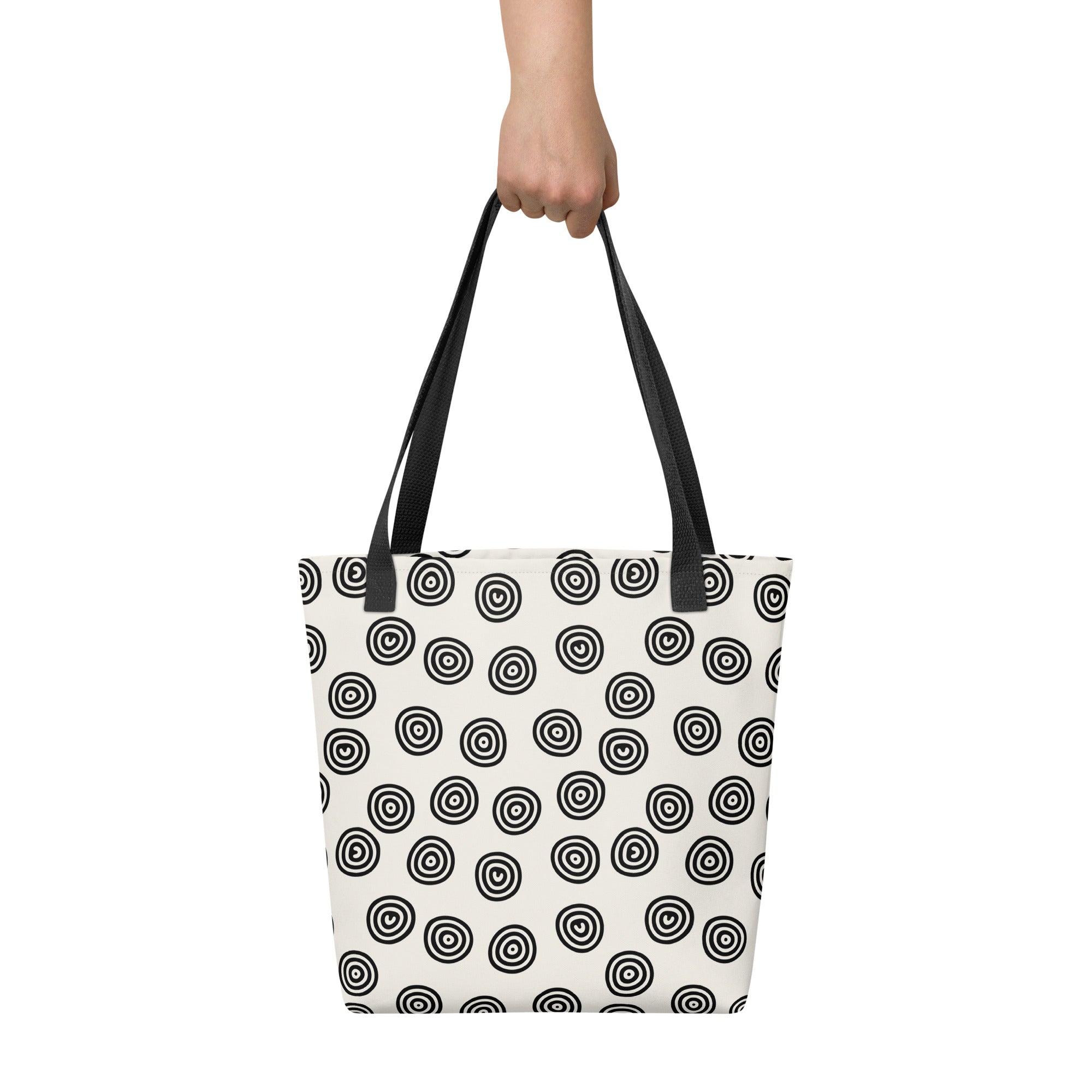 Circle Art Preppy Style Printed Tote Bag