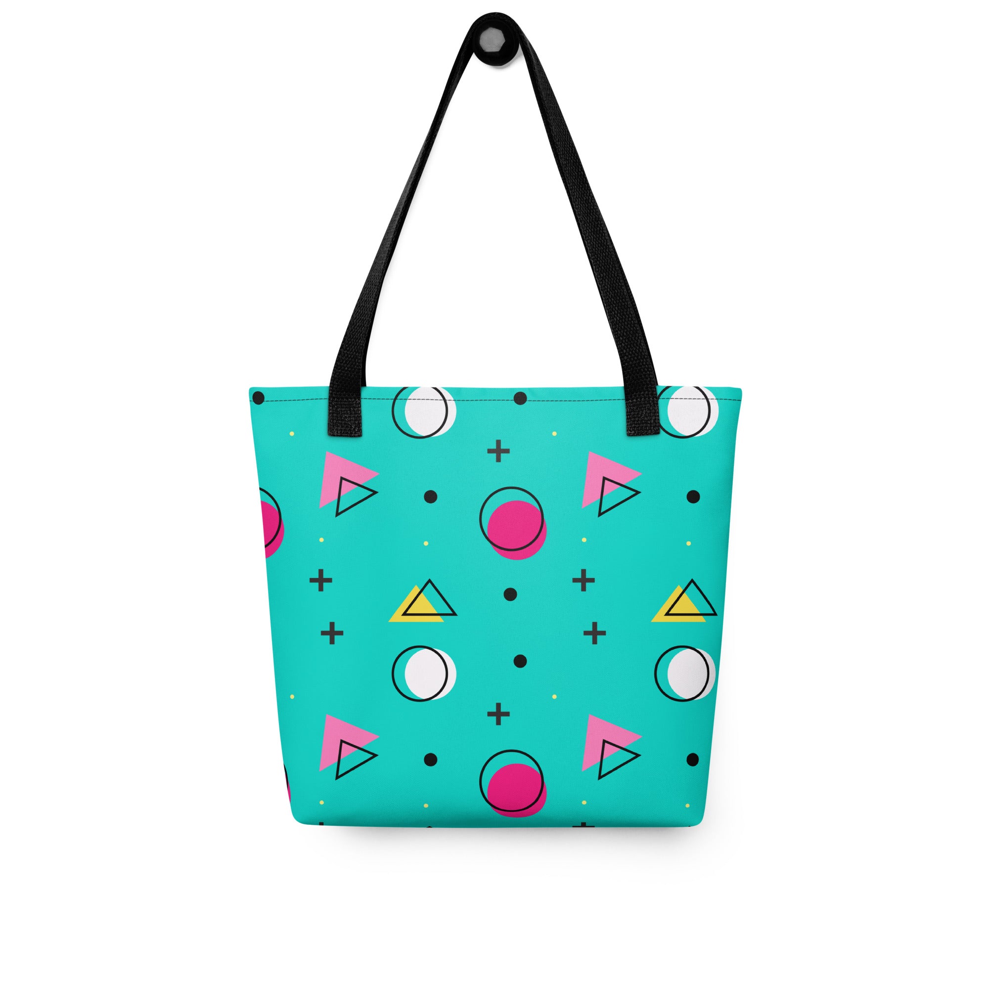 Retro Geometric Fusion Designer Tote Bag