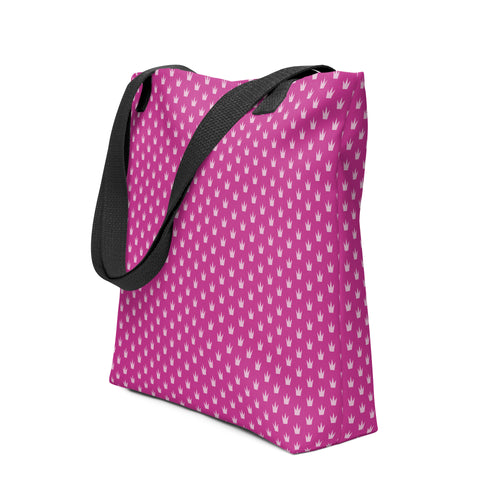Preppy Crowns Pattern Aesthetic Tote Bag