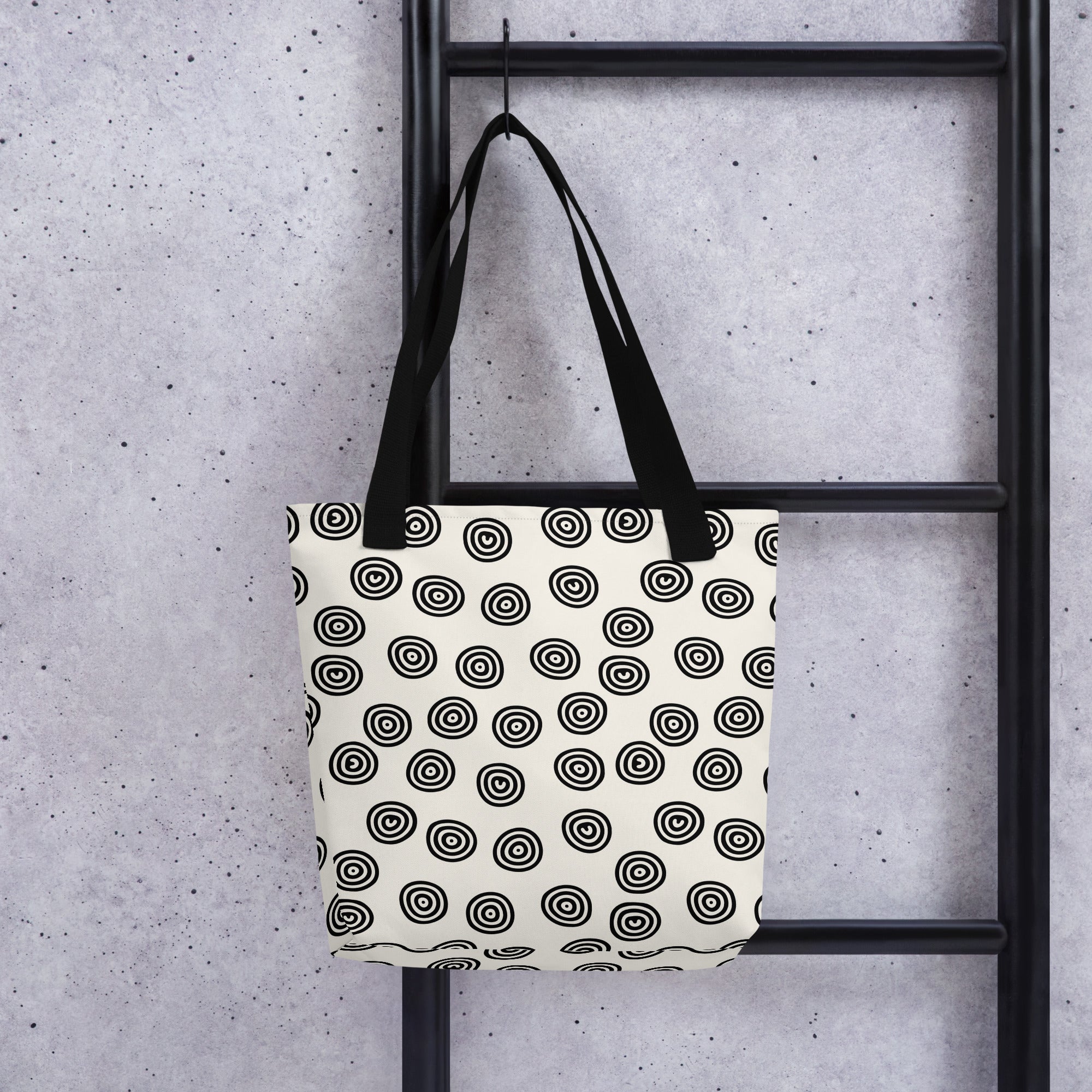 Circle Art Preppy Style Printed Tote Bag