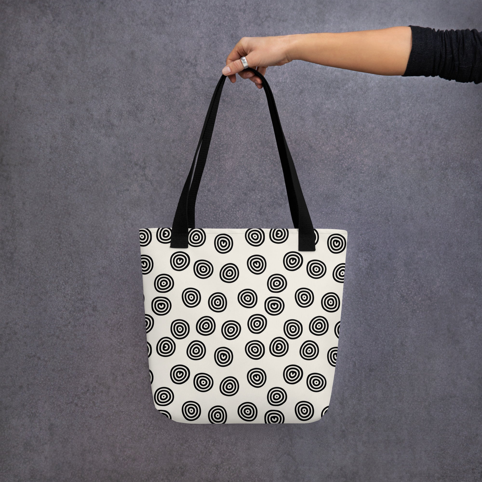 Circle Art Preppy Style Printed Tote Bag