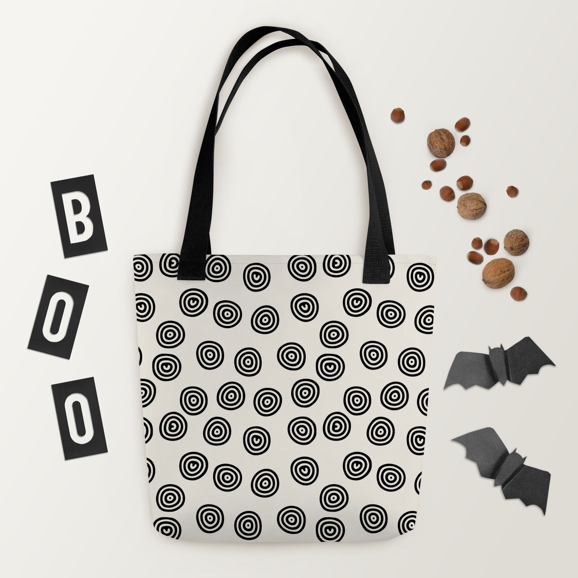 Circle Art Preppy Style Printed Tote Bag