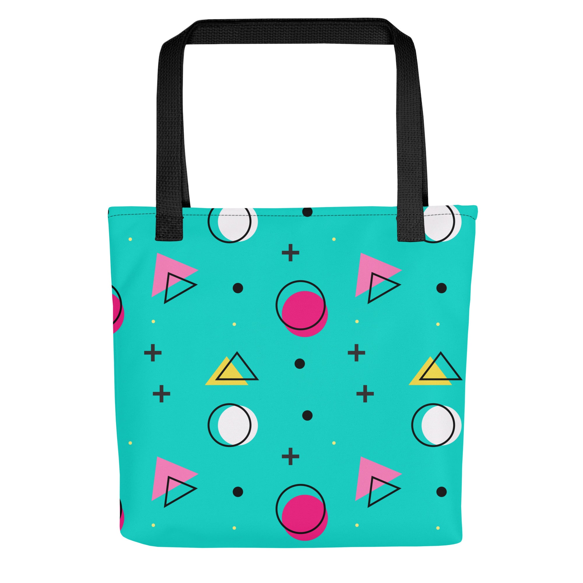 Retro Geometric Fusion Designer Tote Bag