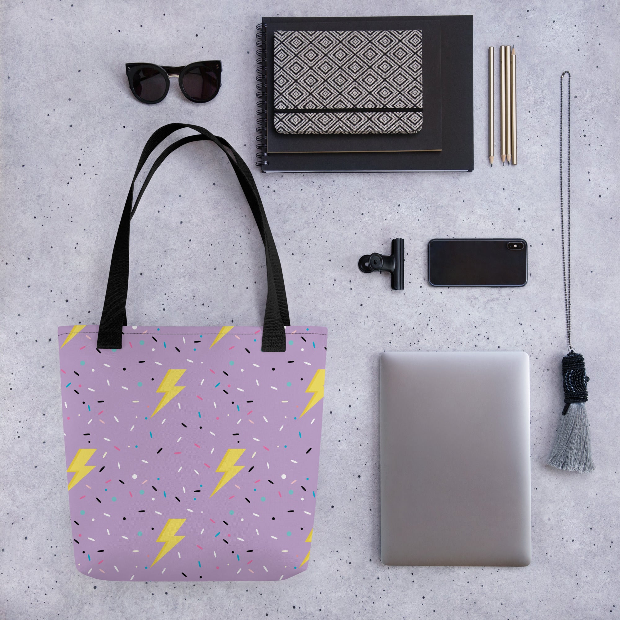 Preppy Lightning Bolt Aesthetic Pattern Tote bag