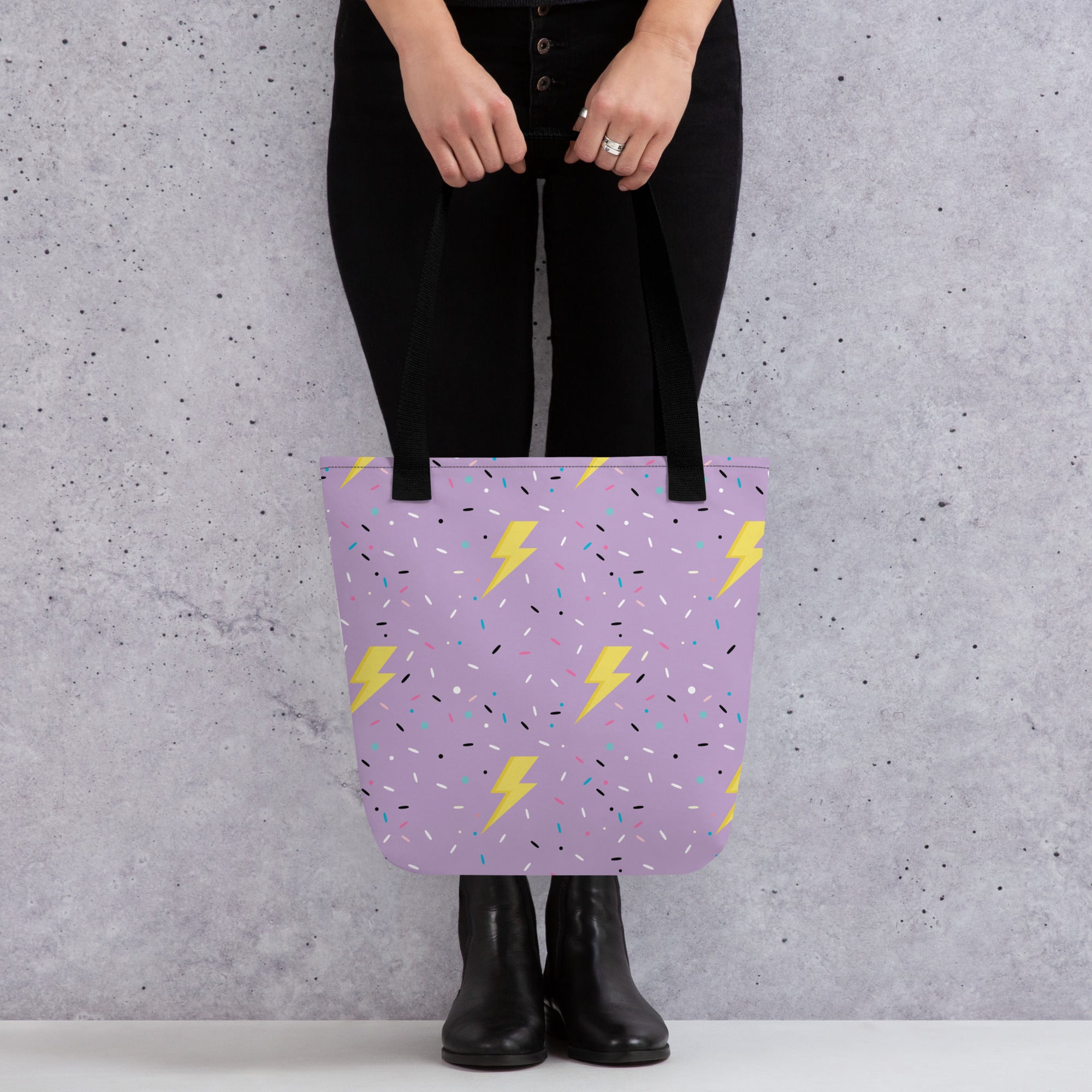 Preppy Lightning Bolt Aesthetic Pattern Tote bag